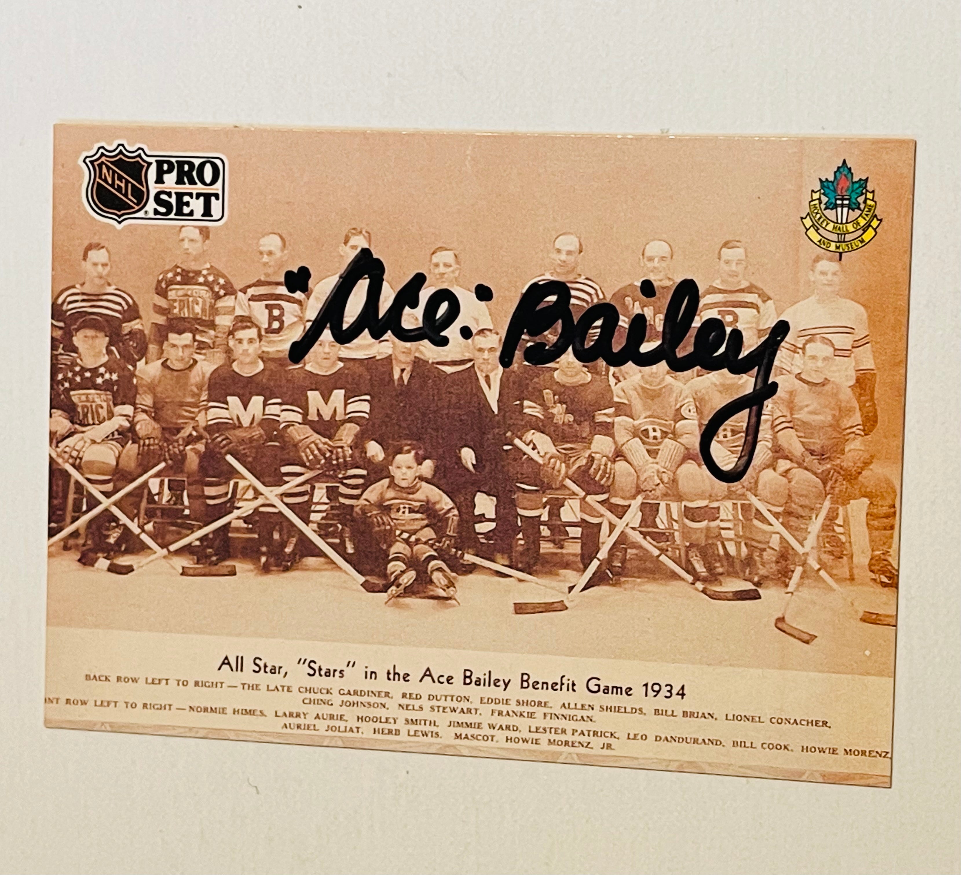 Ace Bailey Toronto Maple Leafs rare signed in person autograph by this hockey legend. Sold with COA
