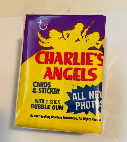 Charlie’s Angels Topps series 3 cards and stickers set with wrapper 1977