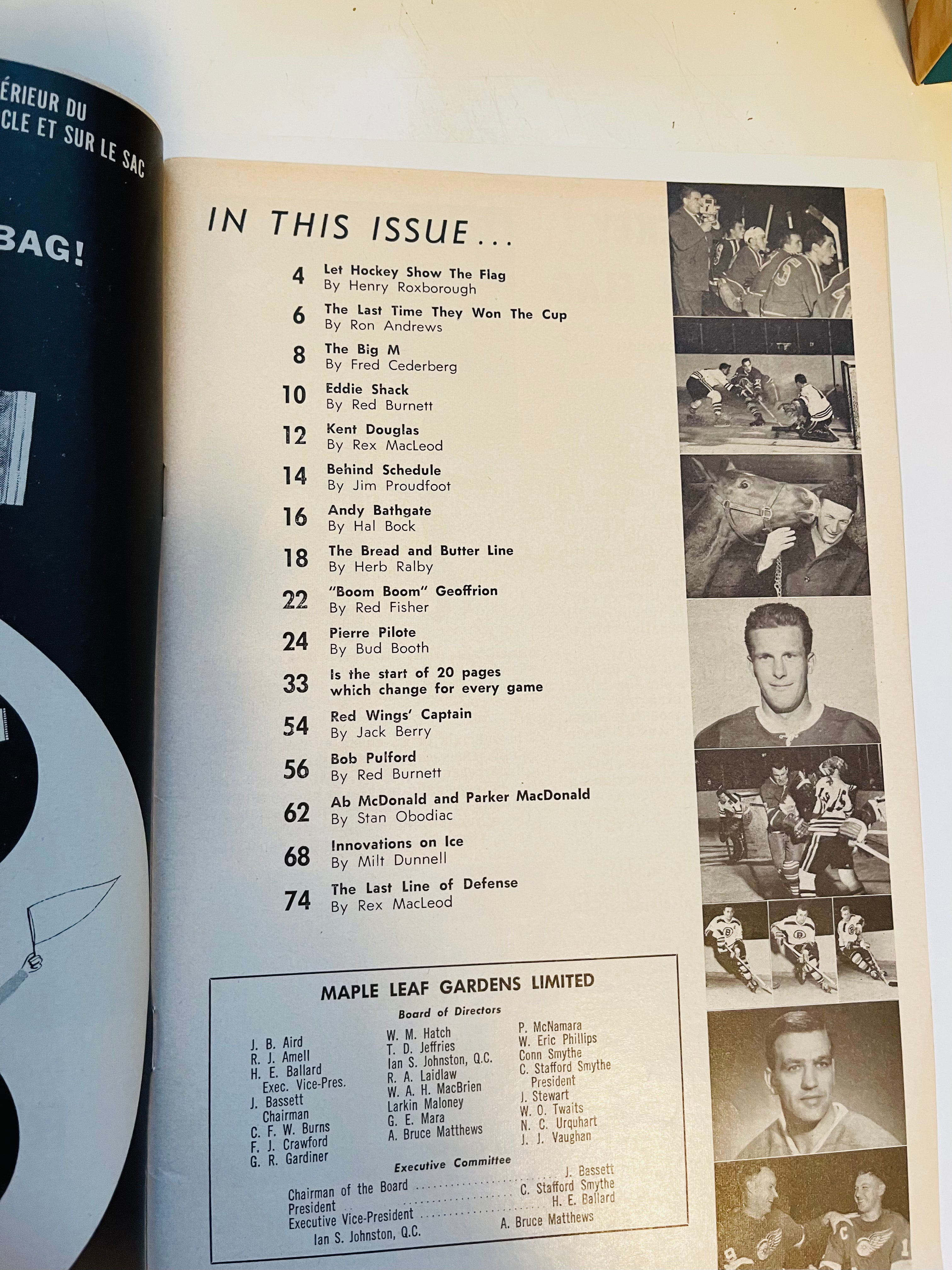 Maple Leaf Gardens original game program Leafs vs Canadiens 1963