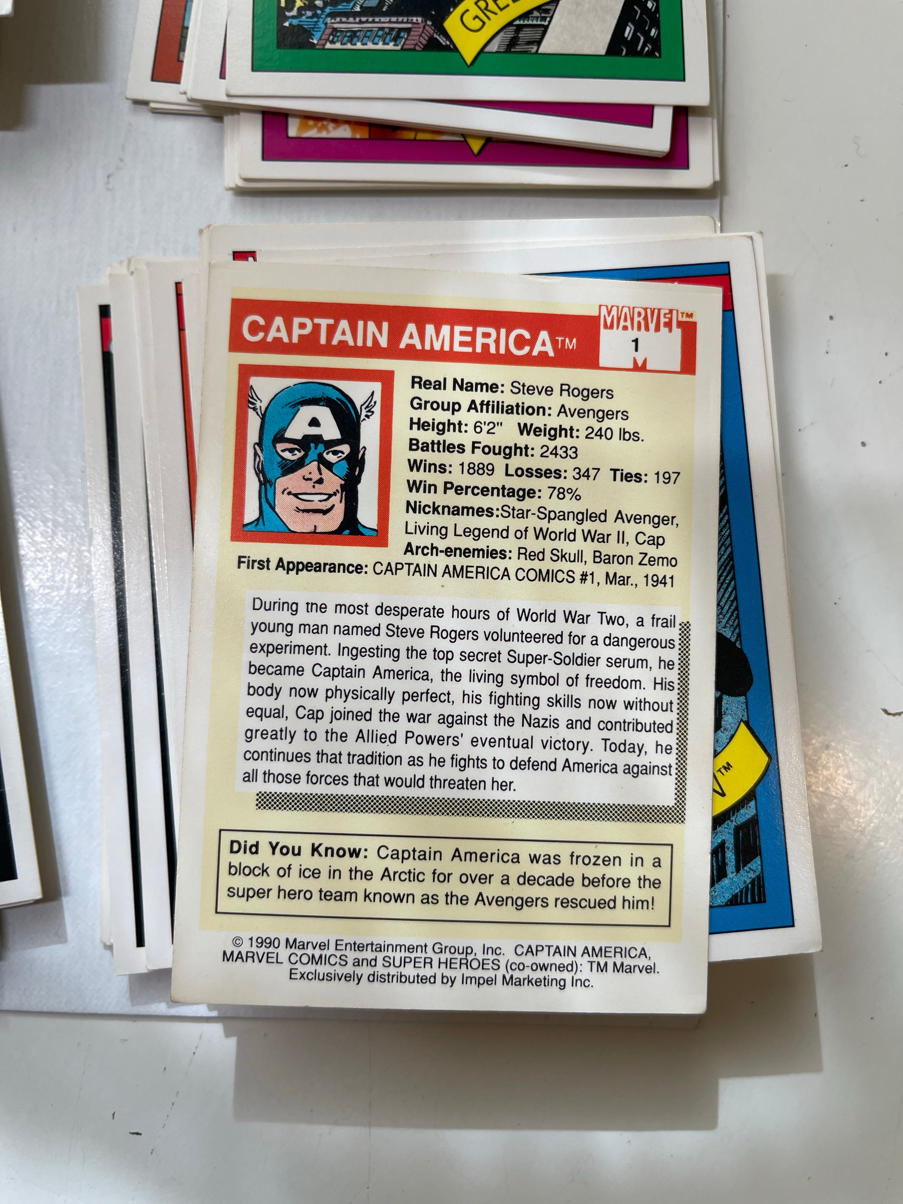 Marvel Universe Impel series 1 cards set 1990