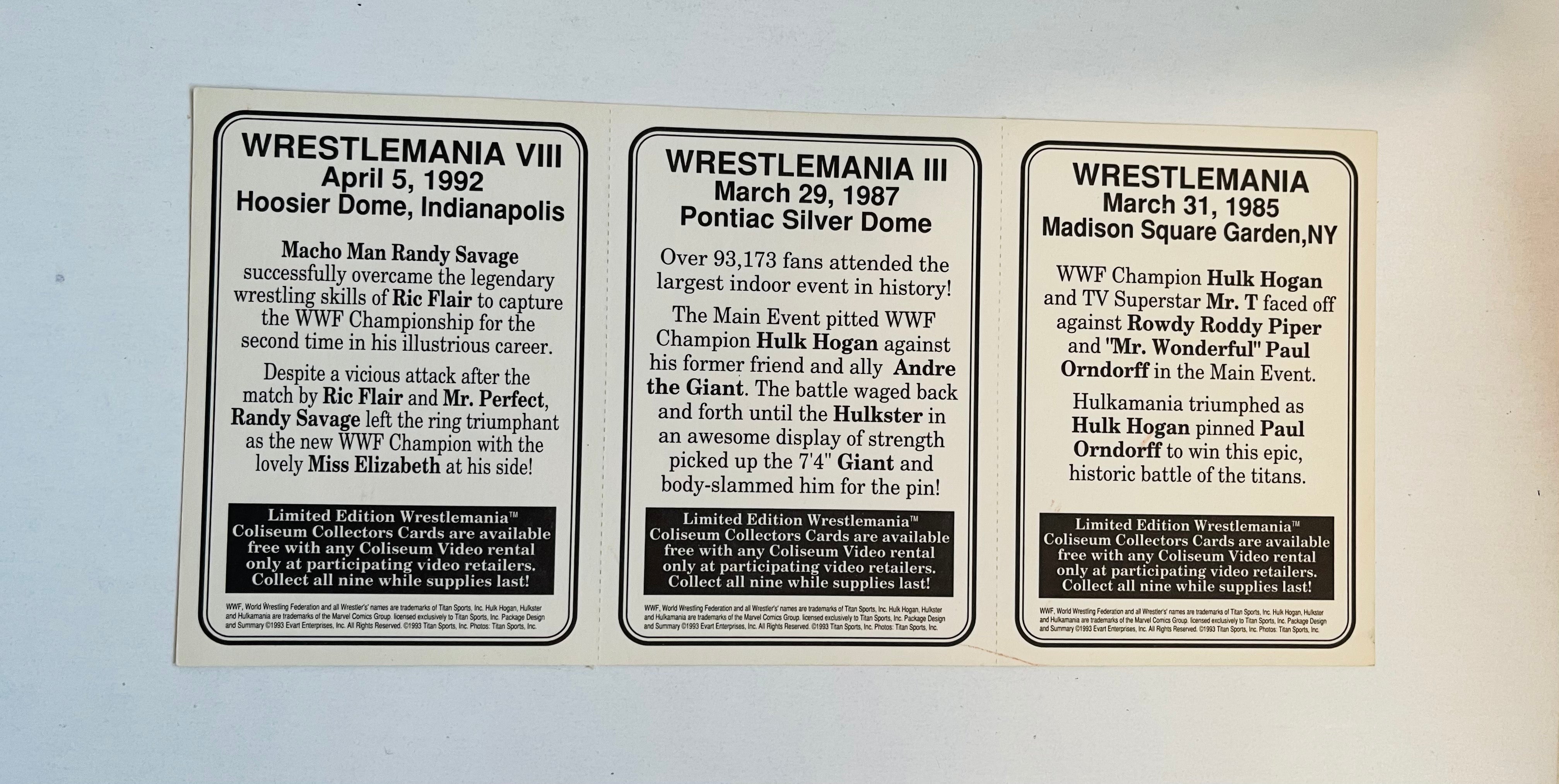 Wrestling rare uncut cards sheet 1993