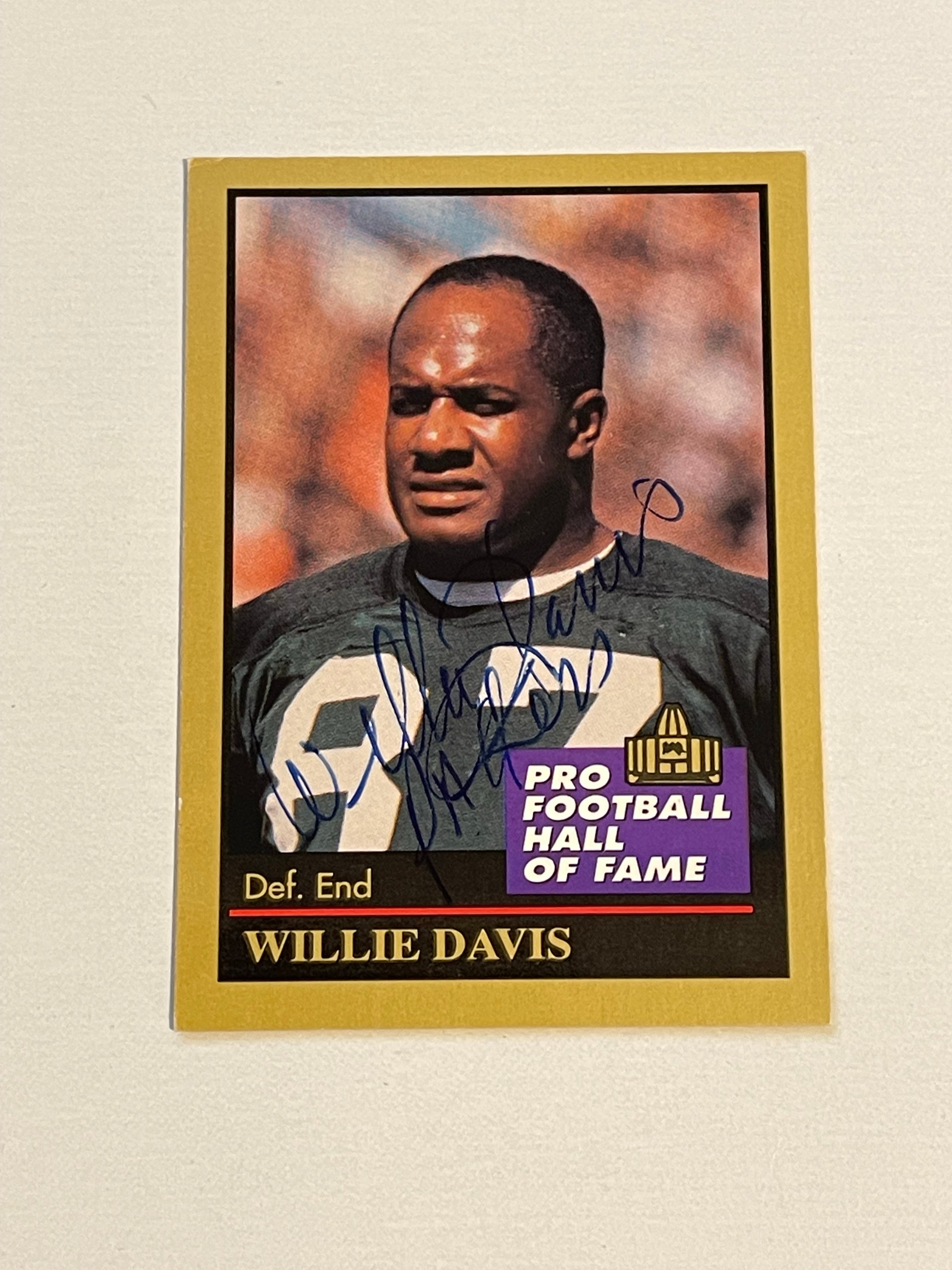Willie Davis signed football card with COA
