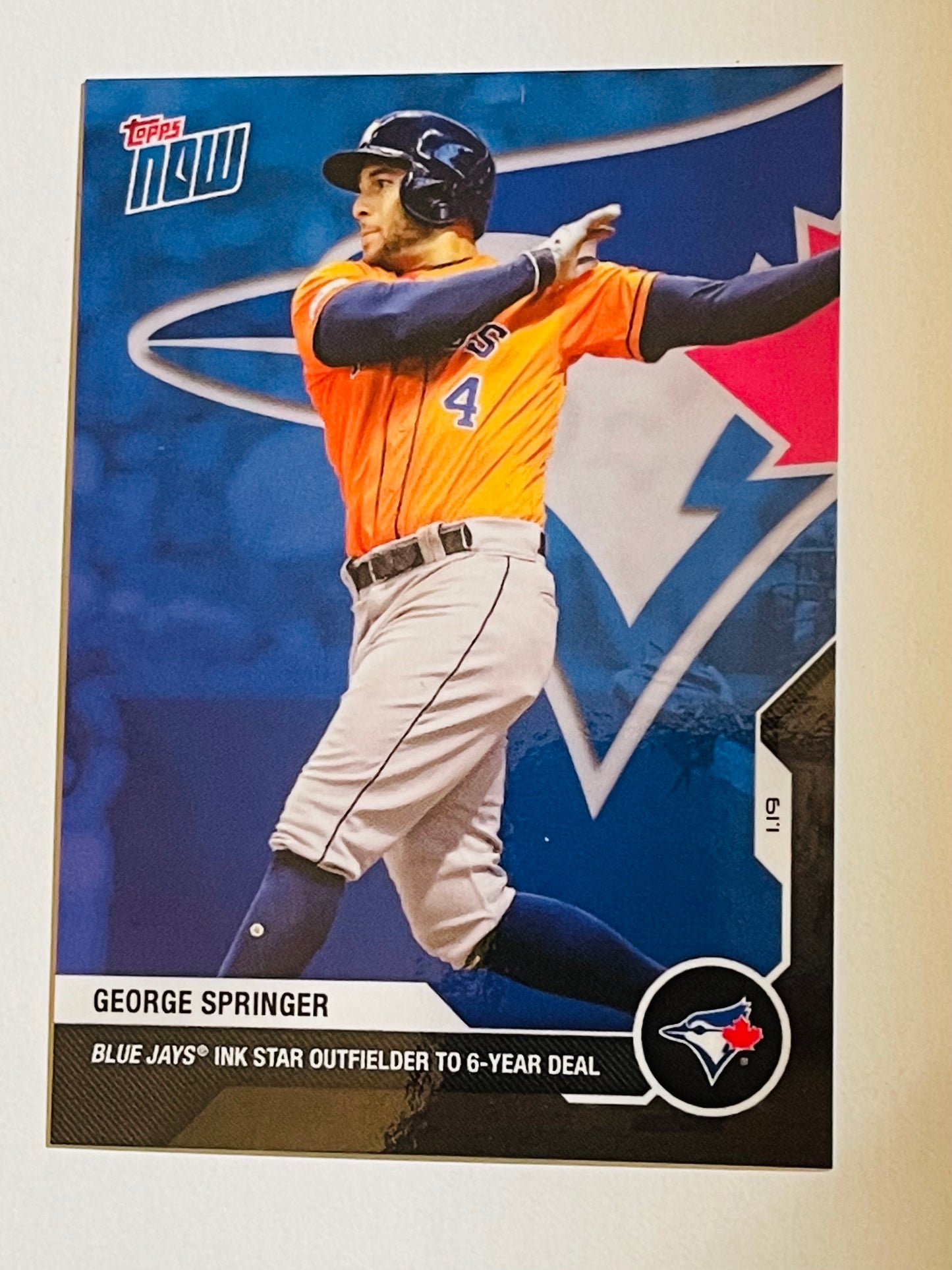 Toronto Blue Jays baseball George Springer limited issued Topps baseball card 2021