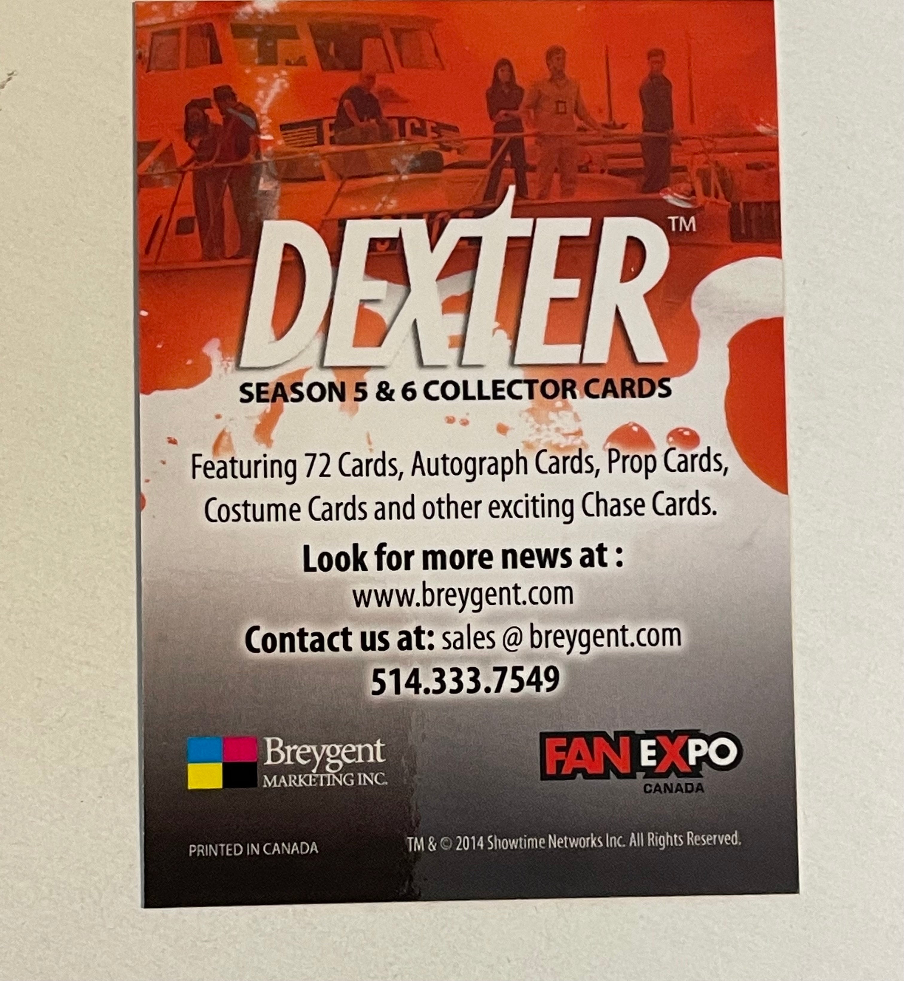 Dexter TV show rare promo card Fanexpo issue 2014