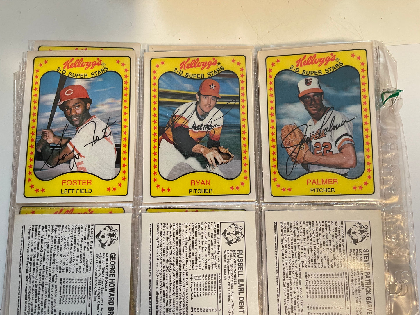 1981 Kellogg’s baseball 3D cards set