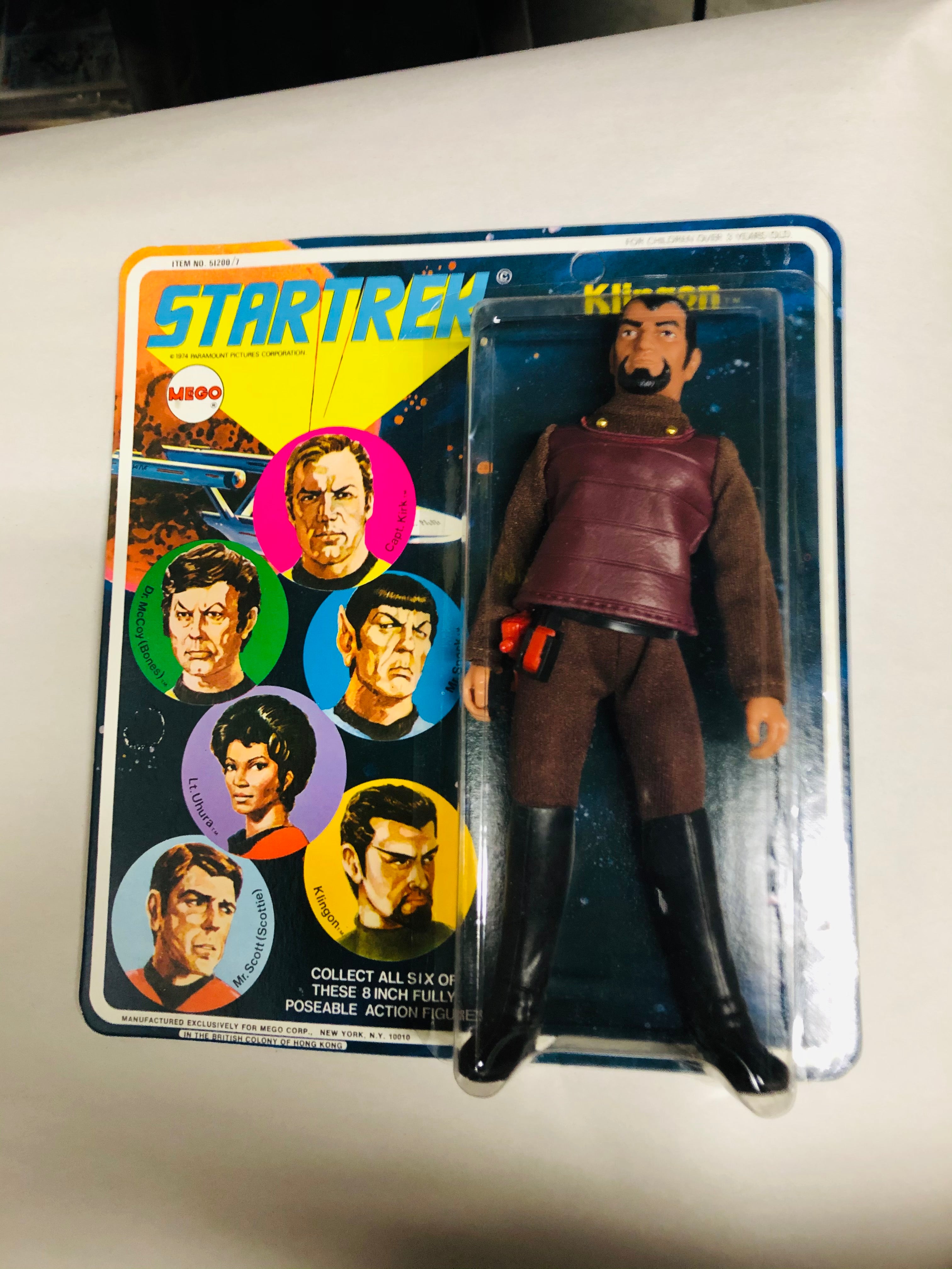 Star Trek Mego Klingon figure in sealed package 1974