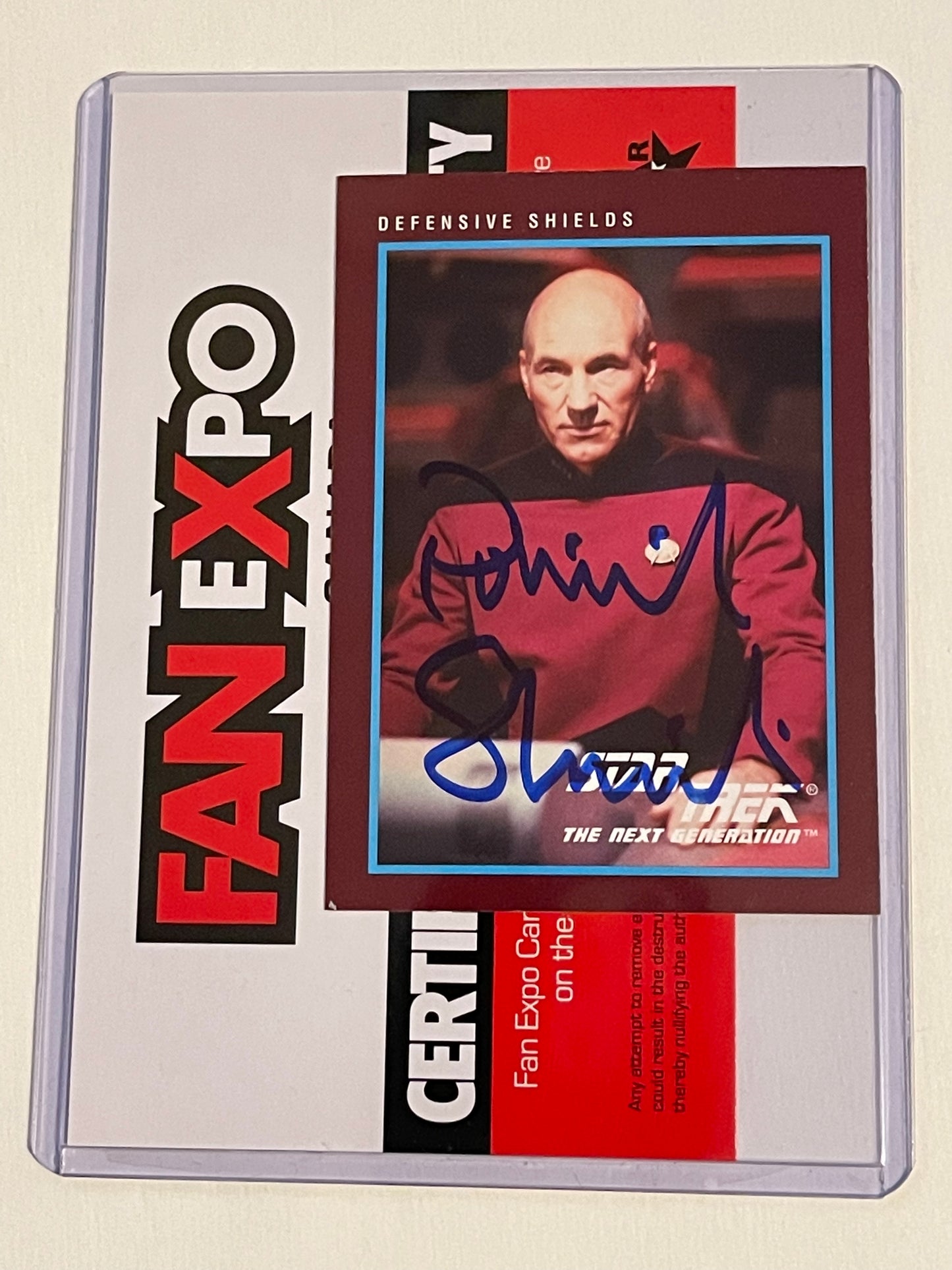 Star Trek Patrick Stewart autograph Card with Fanexpo COA and Hologram