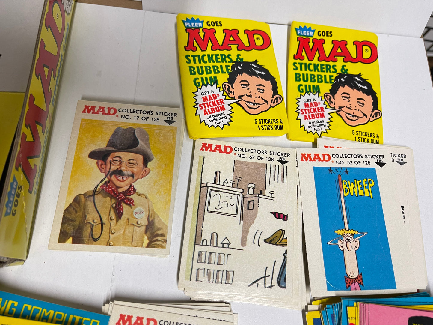 Mad Magazine 190 stickers and box with wrappers lot deal 1983