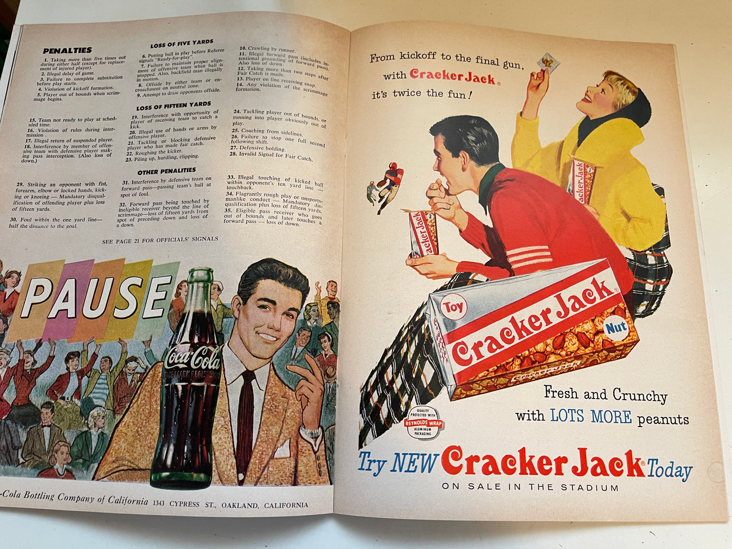 South Methodist vs California football game program 1957