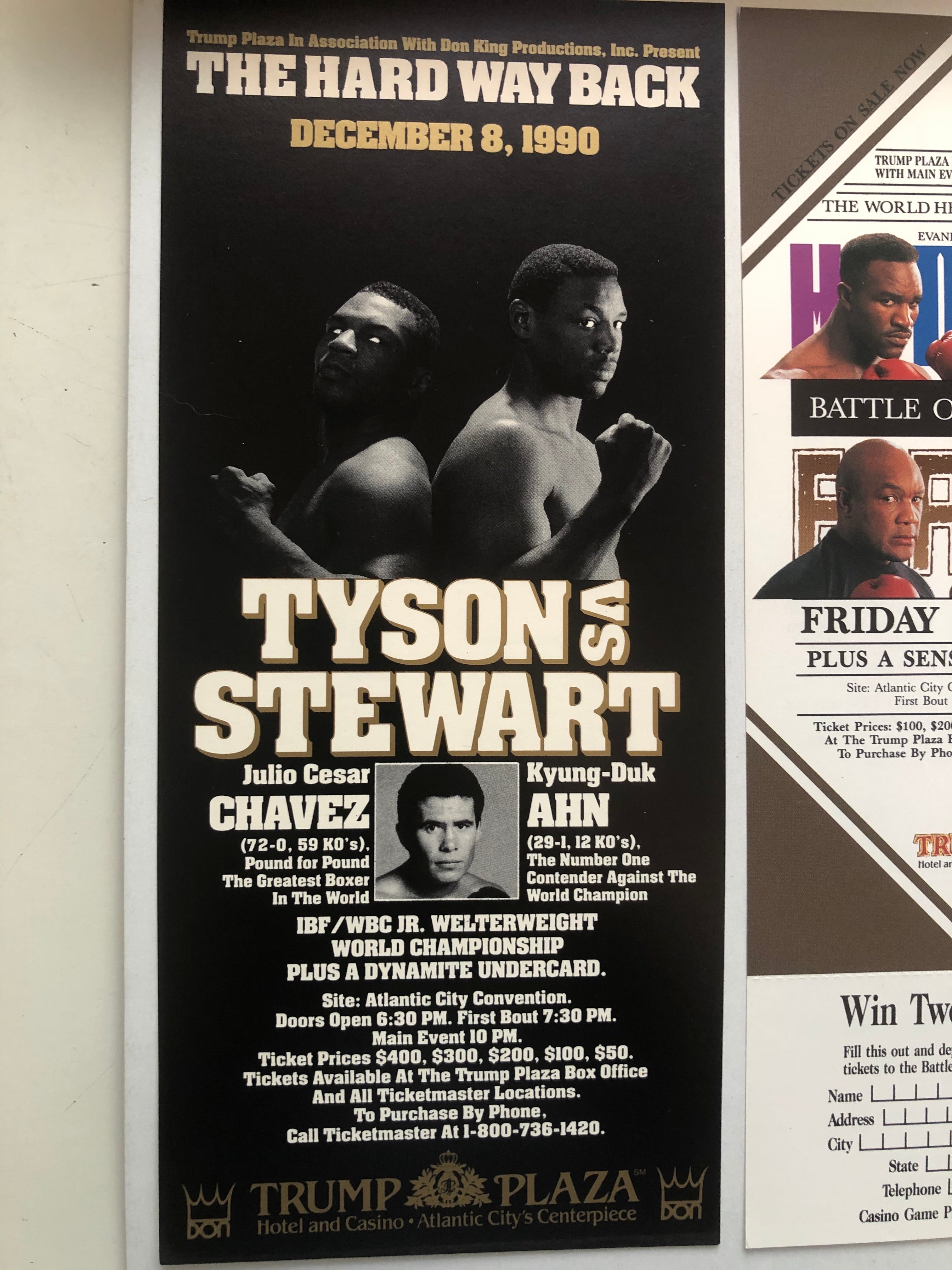 Tyson , Foreman, Holyfield two original boxing flyers 1990
