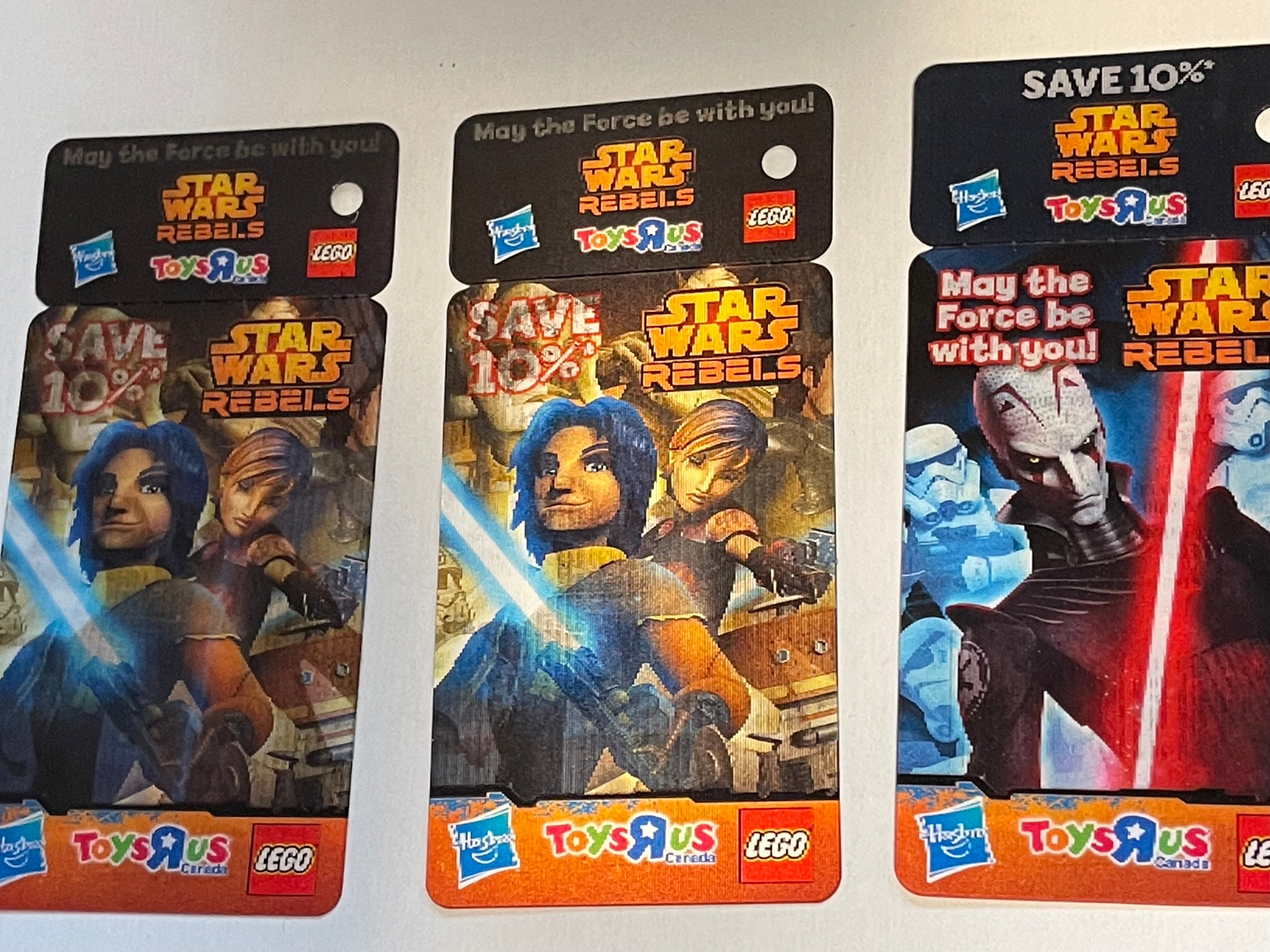 Star Wars Rebels Toys R Us 3 lenticular cards 2014