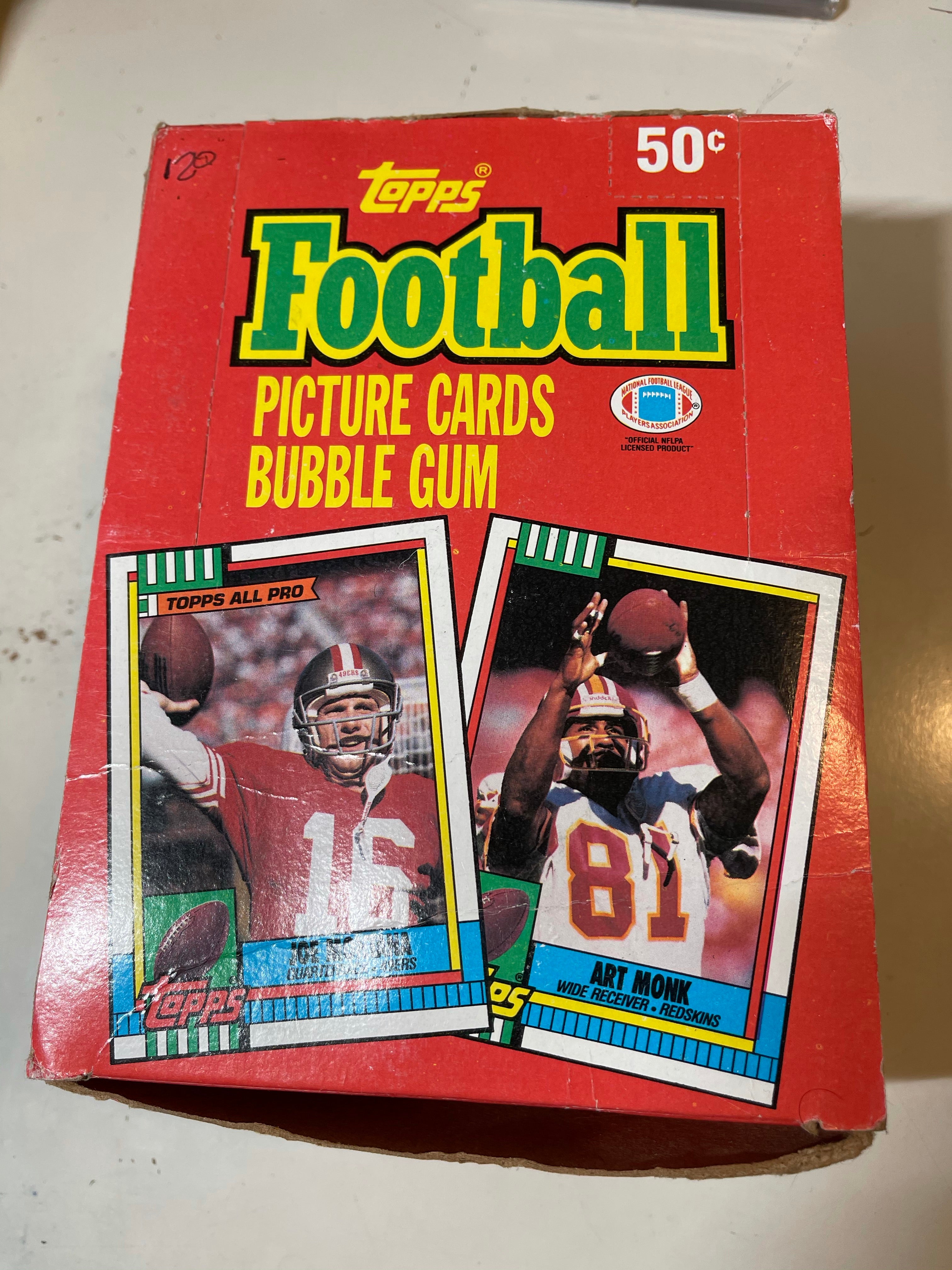 1990 Topps football cards 36 packs box