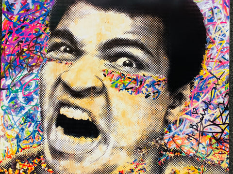 Muhammad Ali Mr.Brainwash rare graffiti poster only at Art Basel exhibit 2011