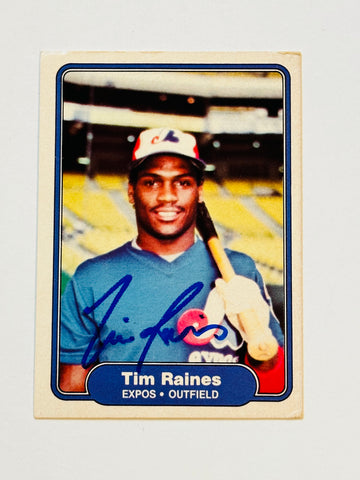 Tim Raines baseball card player worn jersey patch (Montreal Expos