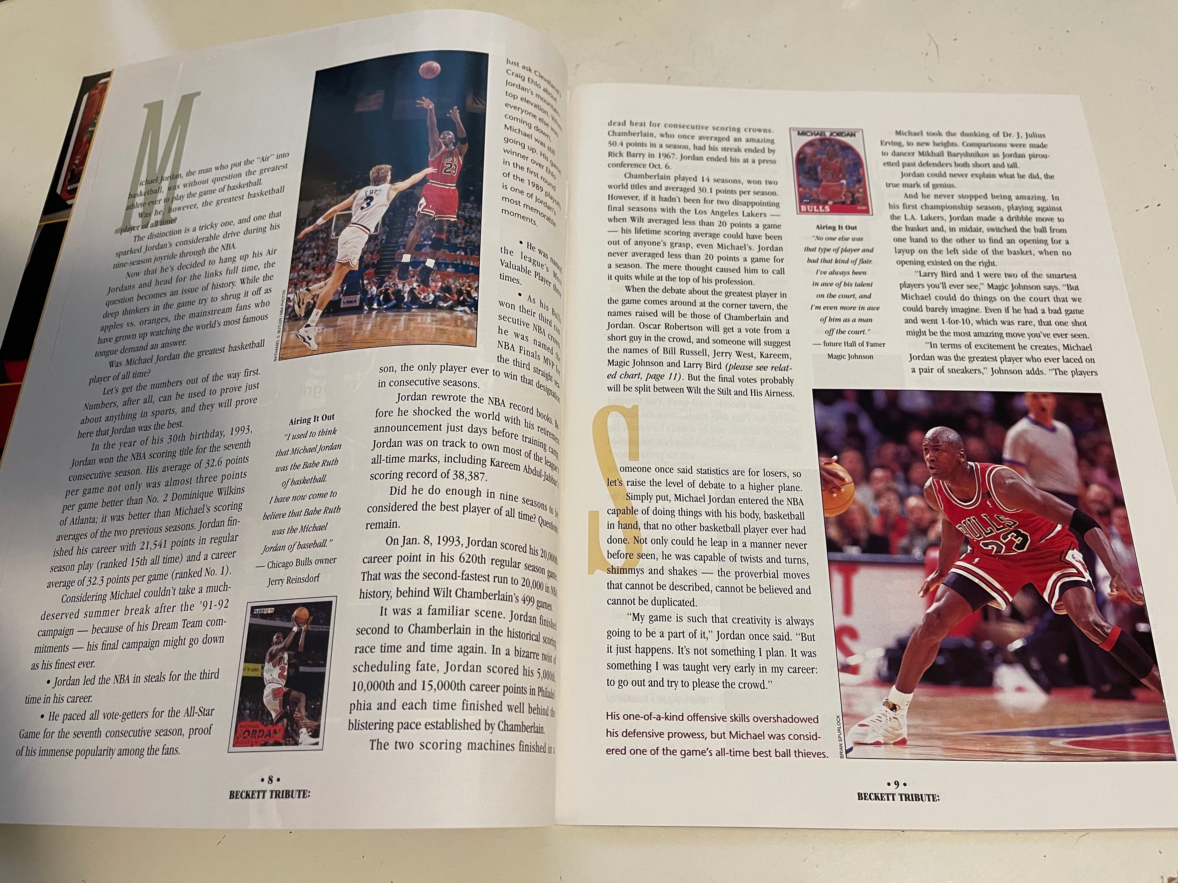 Michael Jordan Beckett tribute basketball magazine 1993