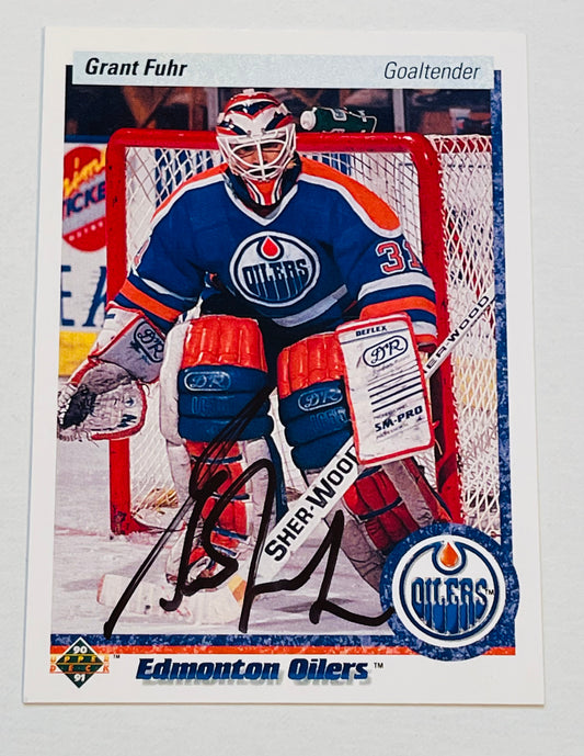 Grant Fuhr hockey Goalie legend signed card with COA