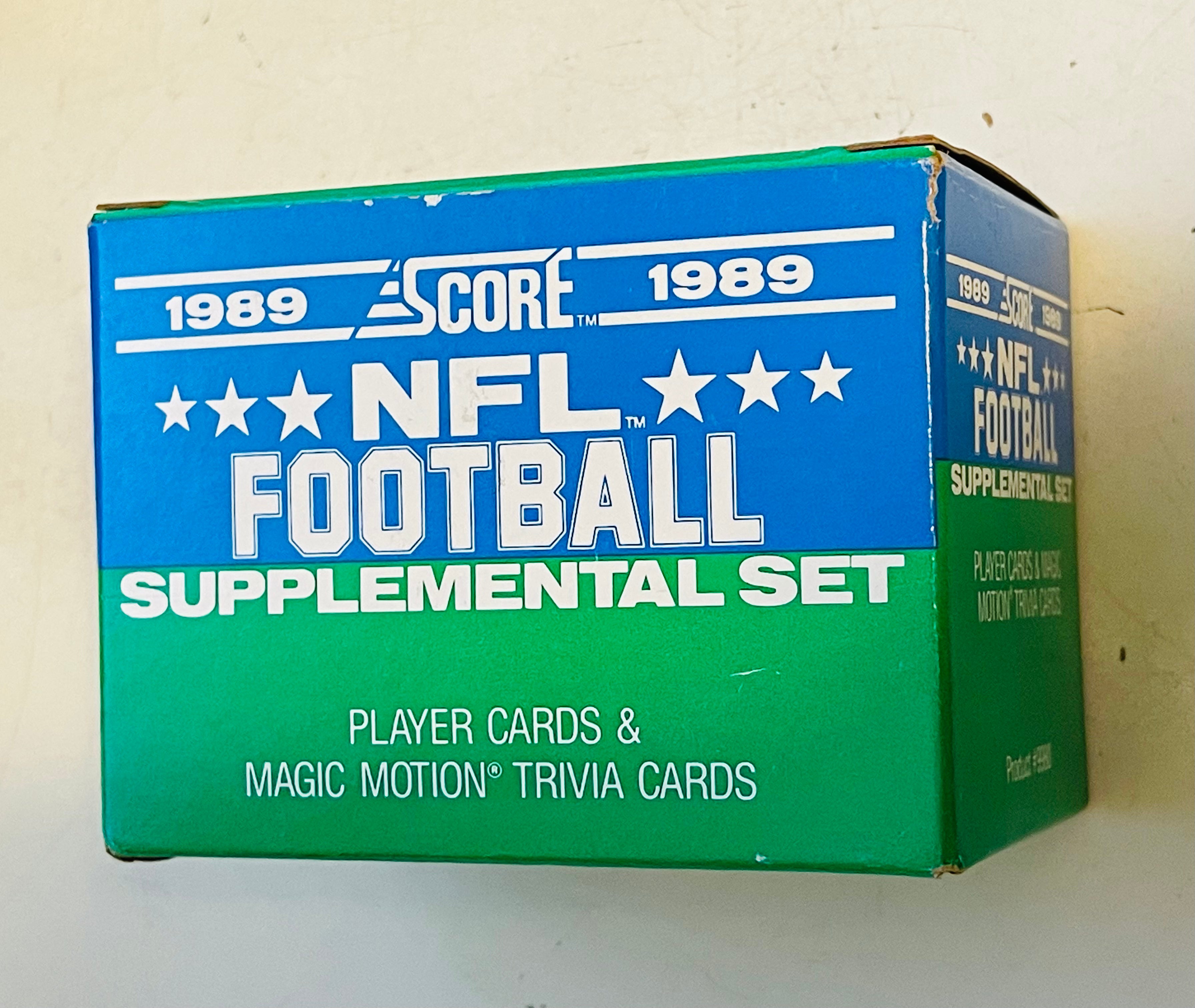 1989 Score Football Suplemental factory cards set with Bo Jackson rookie