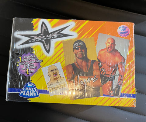 Wrestling Crazy Planet rare Wrestling stickers and tattoos 48 packs factory sealed box 1999
