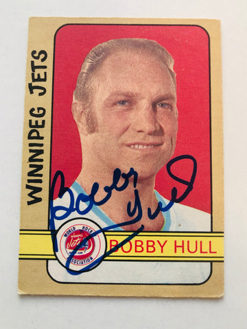 Bobby Hull WHA signed vintage hockey card with COA