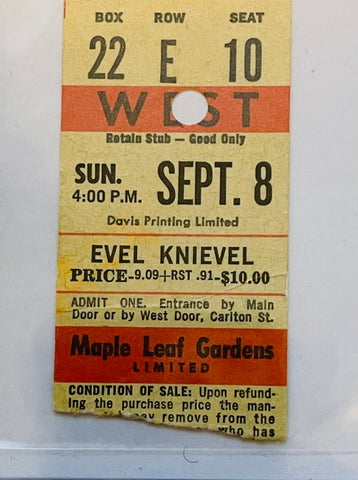Evel Knievel rare original event ticket 1990s