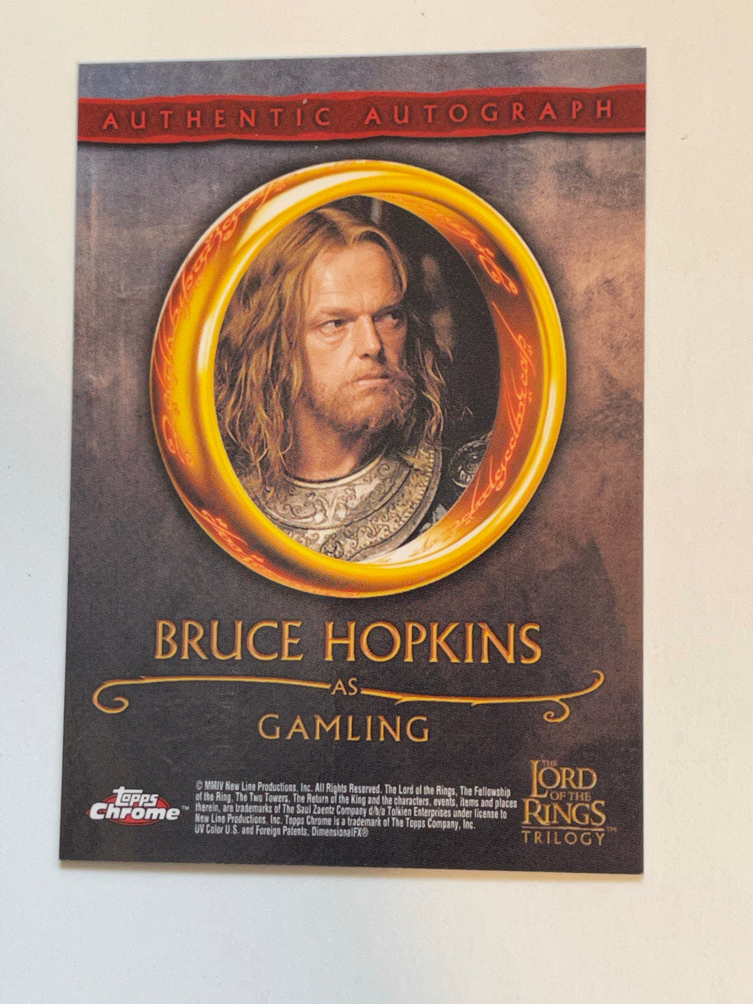 Lord of the Rings Gambling autograph insert card