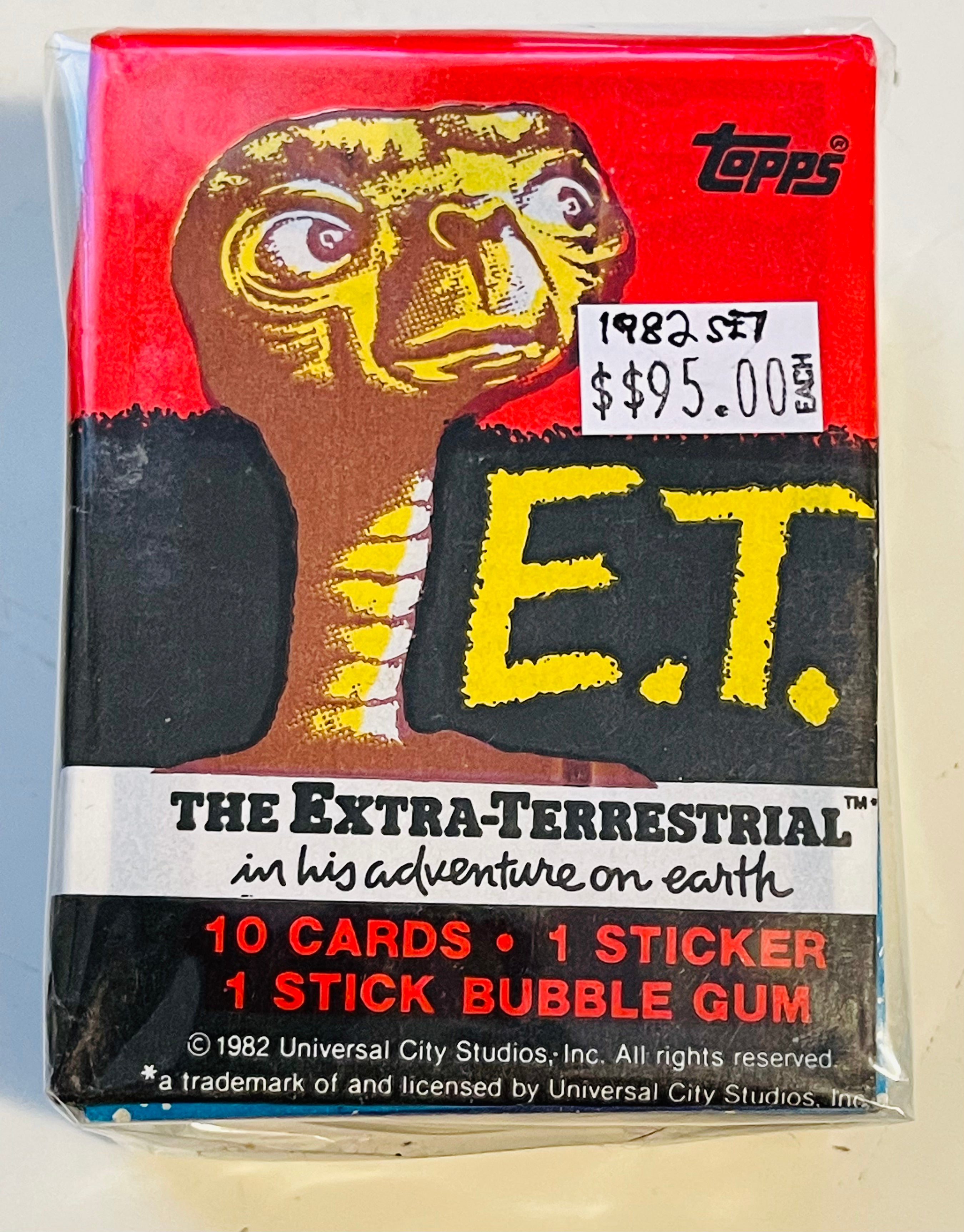 E.T. Movie rare cards and stickers set with wrapper 1982