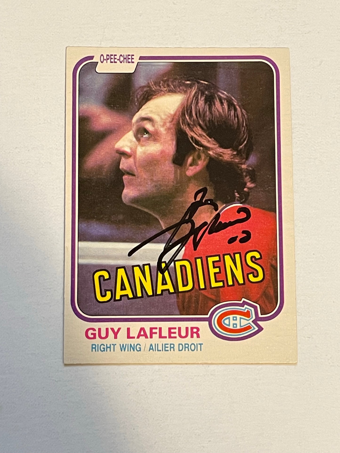 Guy LaFleur autograph in person hockey card with COA