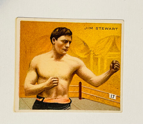 Boxing Jim Stewart Mecca cigarettes rare boxing card 1910