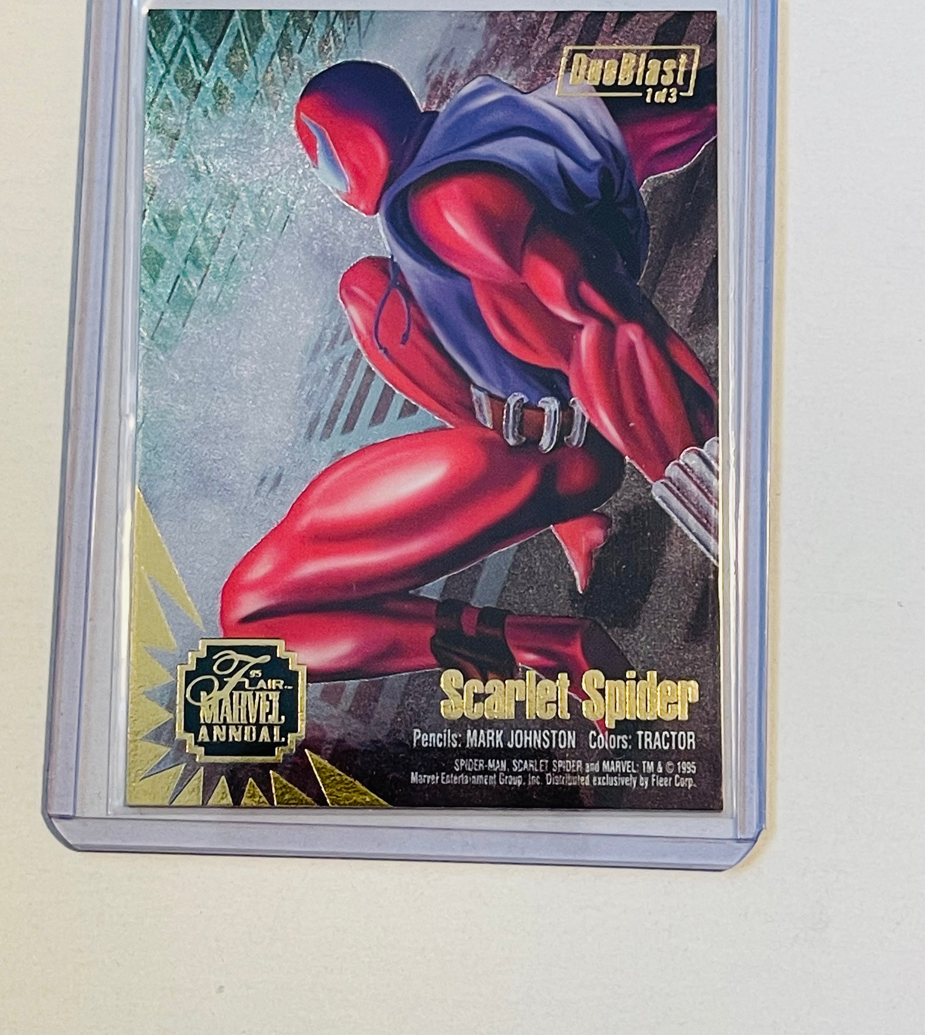 Spider-Man Fleer Marvel Annual foil doublast doubles sided insert card 1995