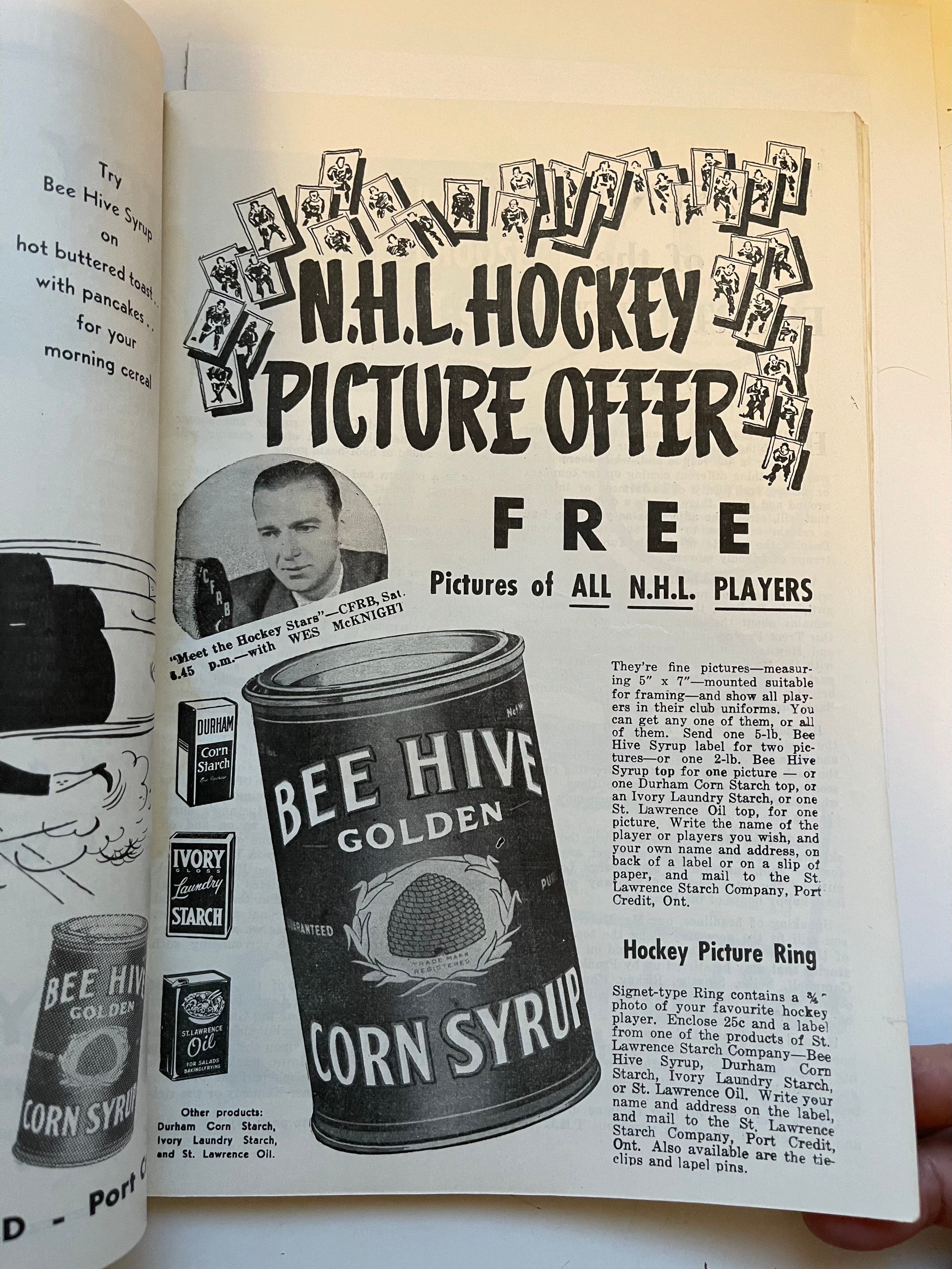 Maple Leaf Gardens rare autograph leafs hockey program 1951