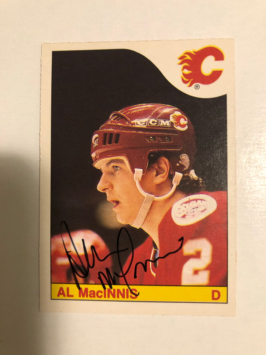 Al MacInnis opc hockey rookie signed card with COA 1985-86