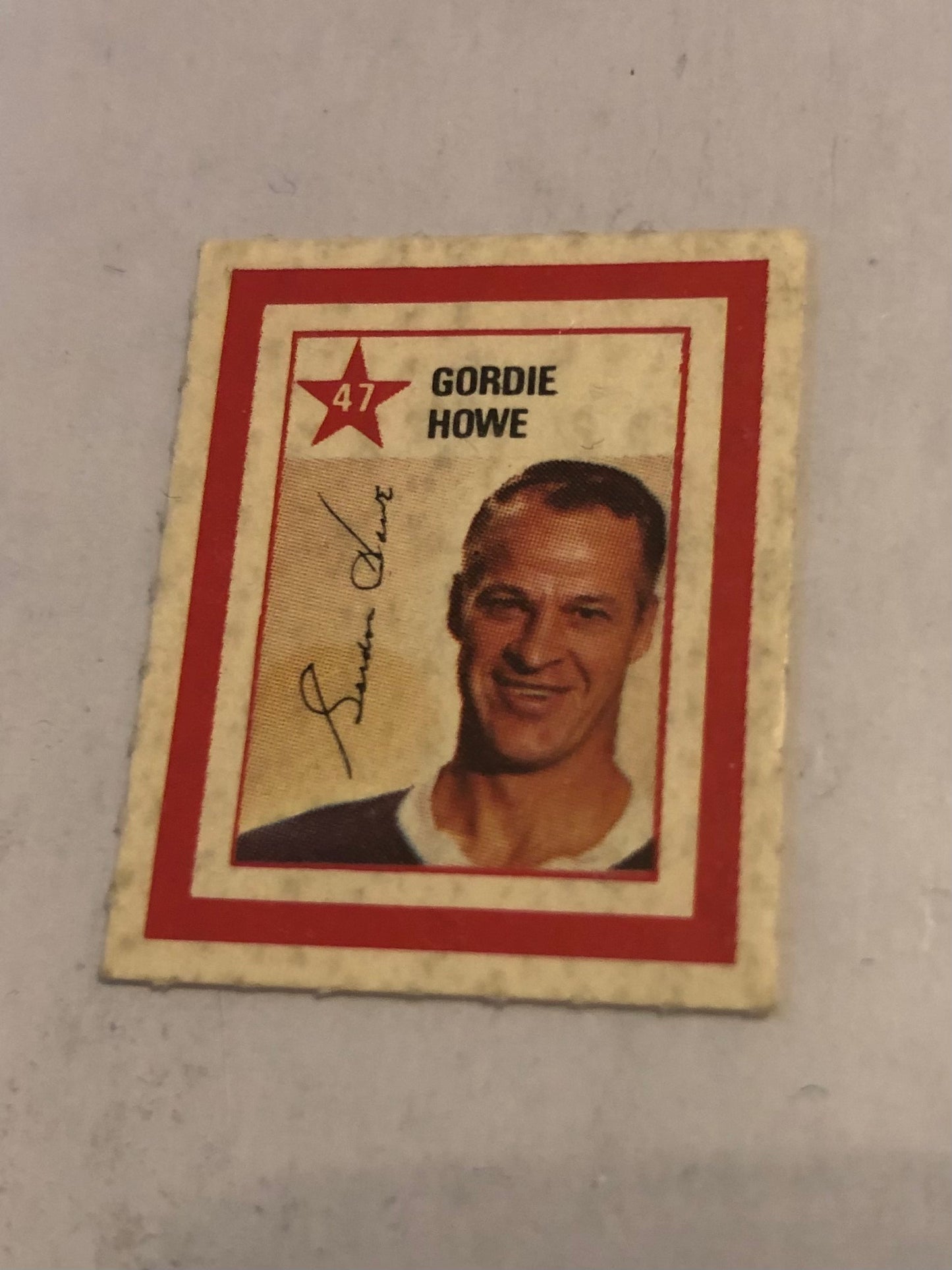 Gordie Howe rare Colgate NHL hockey stamp 1970