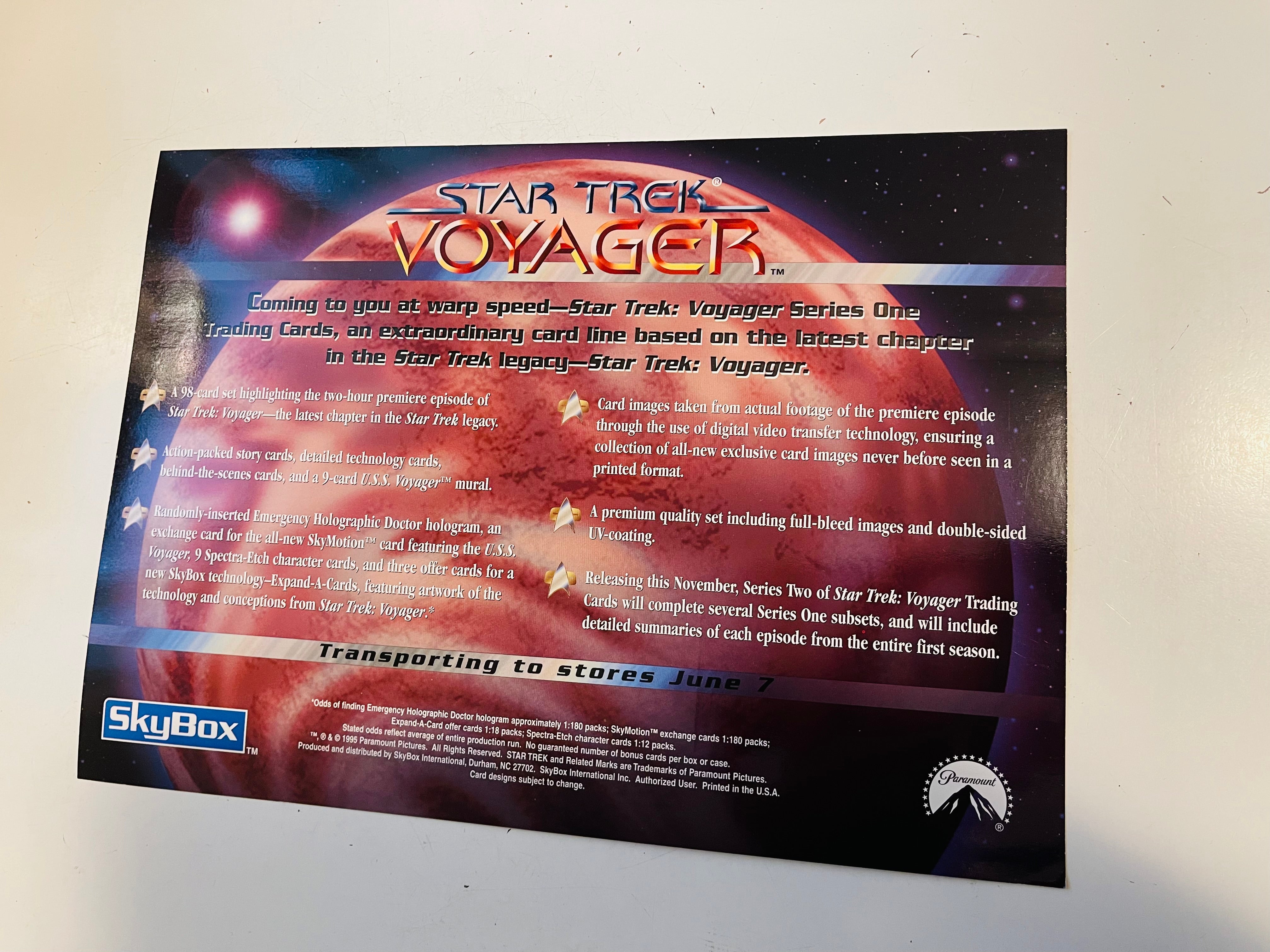 Star Trek Voyager rare uncut 9 cards sheet 1995