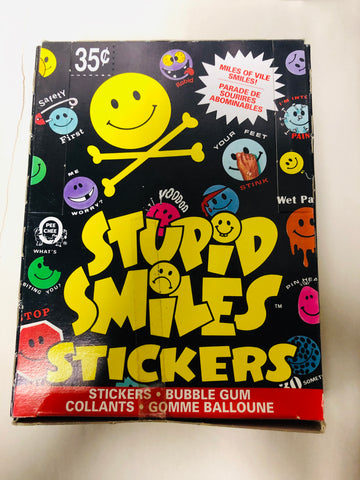 Stupid Smile opc rare stickers cards full  box. 1989
