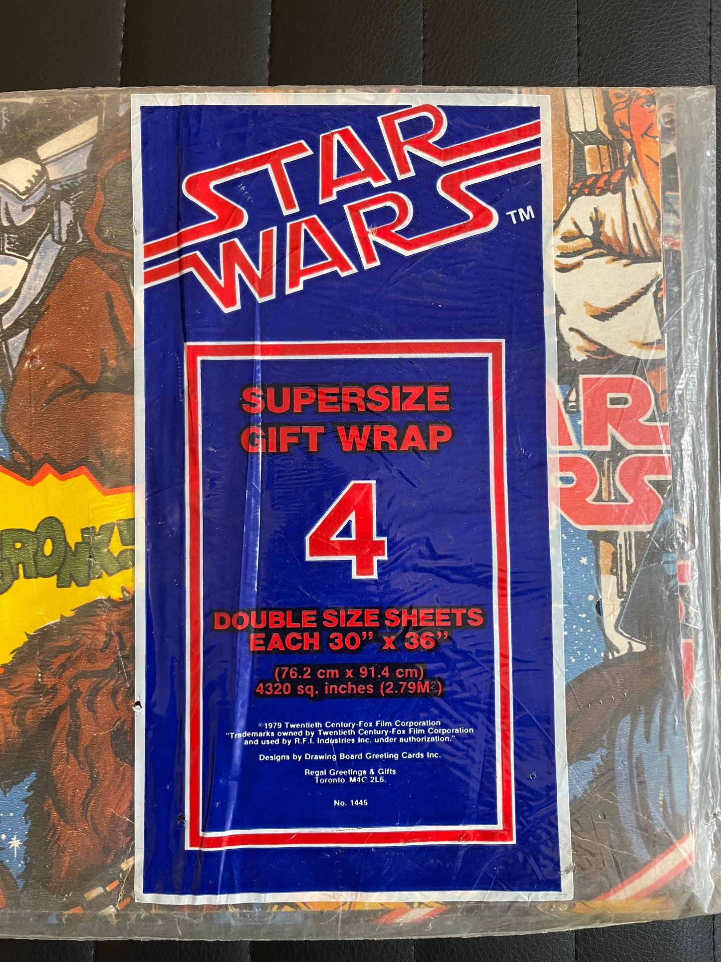 Star Wars large size original Gift wrap in sealed package 1979