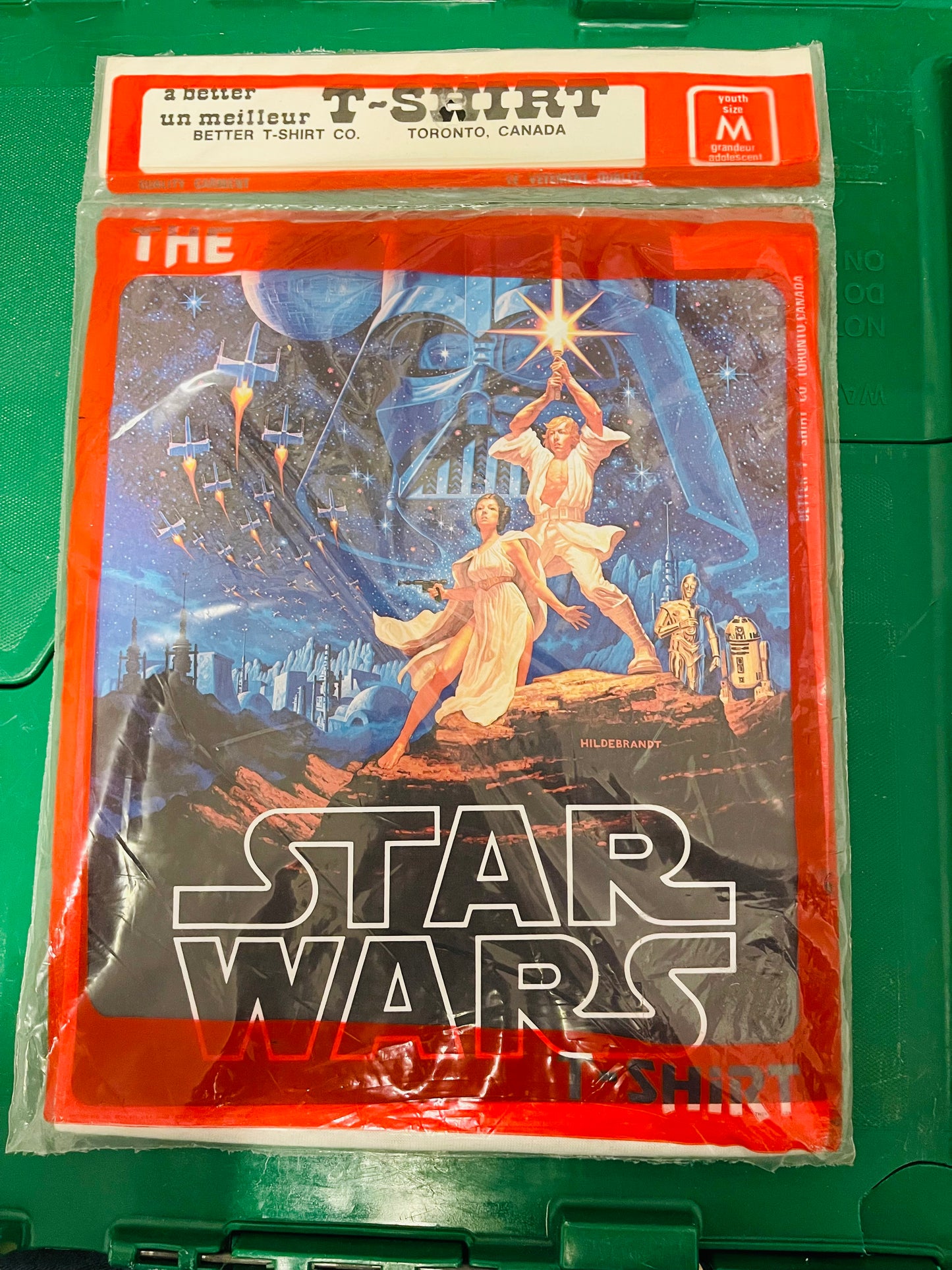 Star Wars movie poster original iron-on T-shirt youth medium 1977