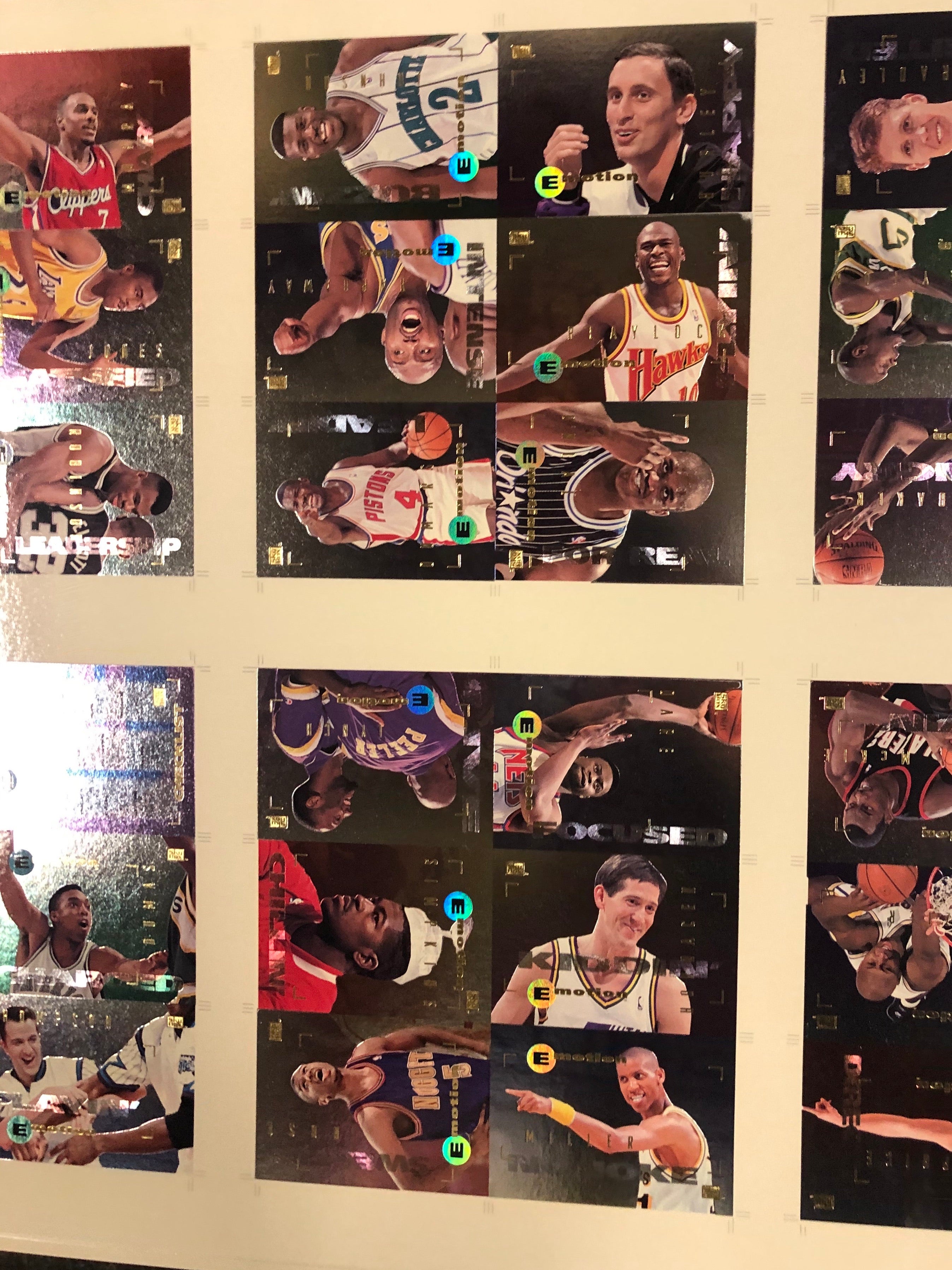 1995 Skybox basketball rare master series limited numbered press cards sheet
