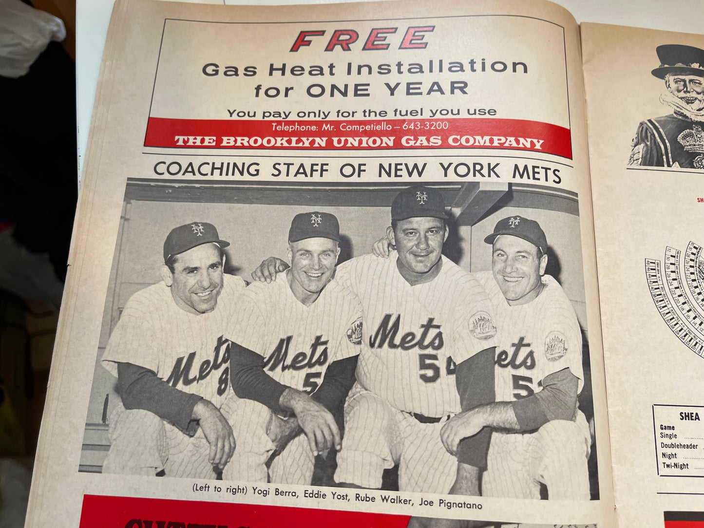 1969 Mets vs Expos original game baseball program