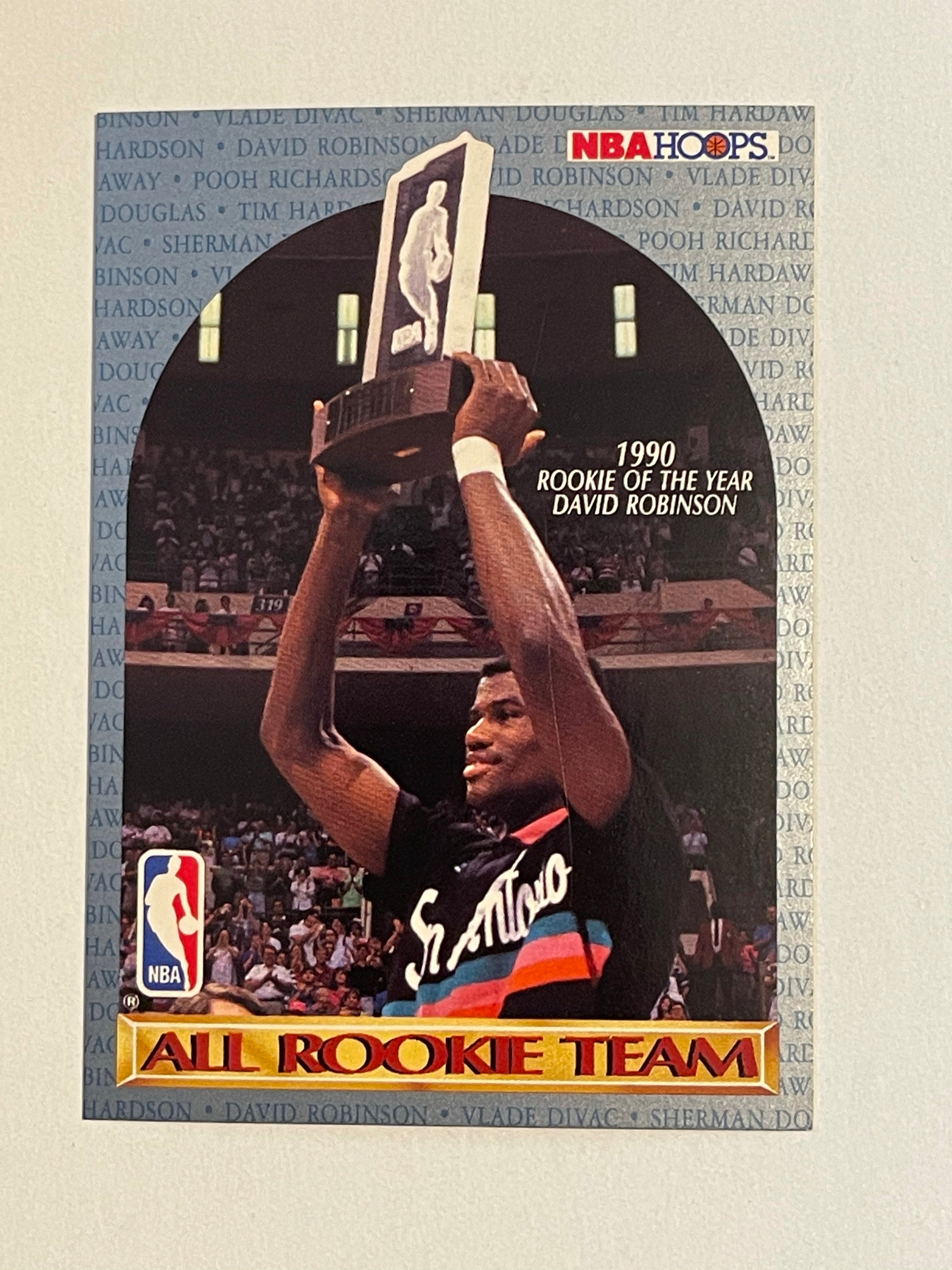 David Robinson Hoops all rookie team promo card 1990