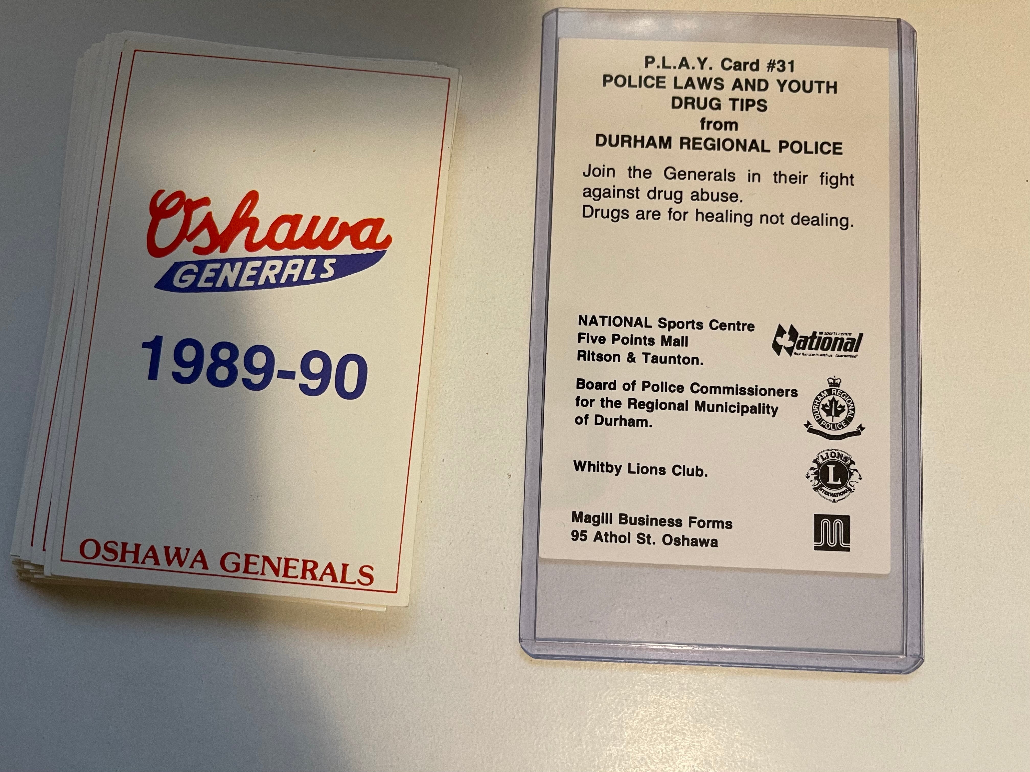Eric Lindros rookie and police cards team set 1989