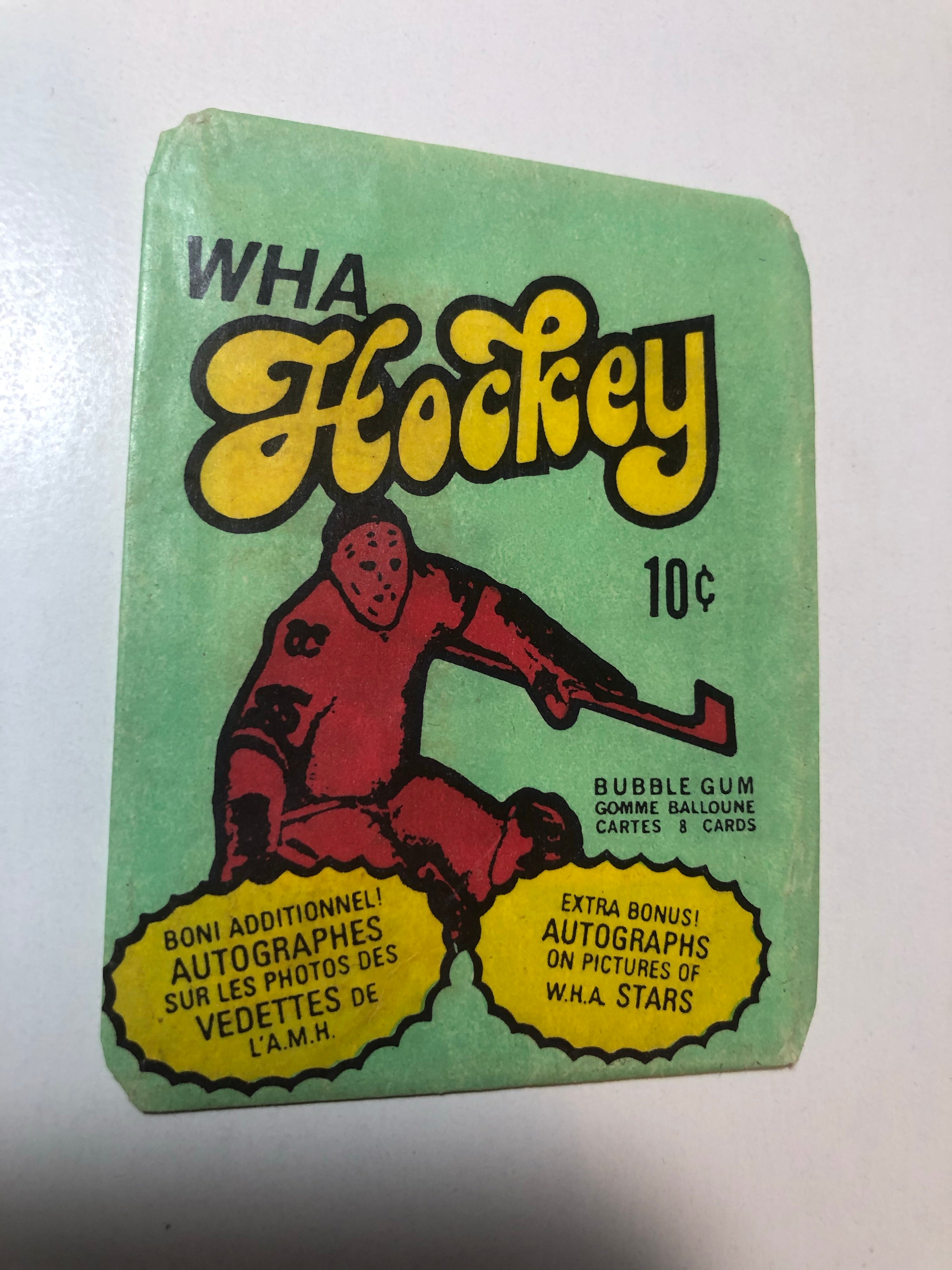 WHA hockey cards rare wrapper 1974-75