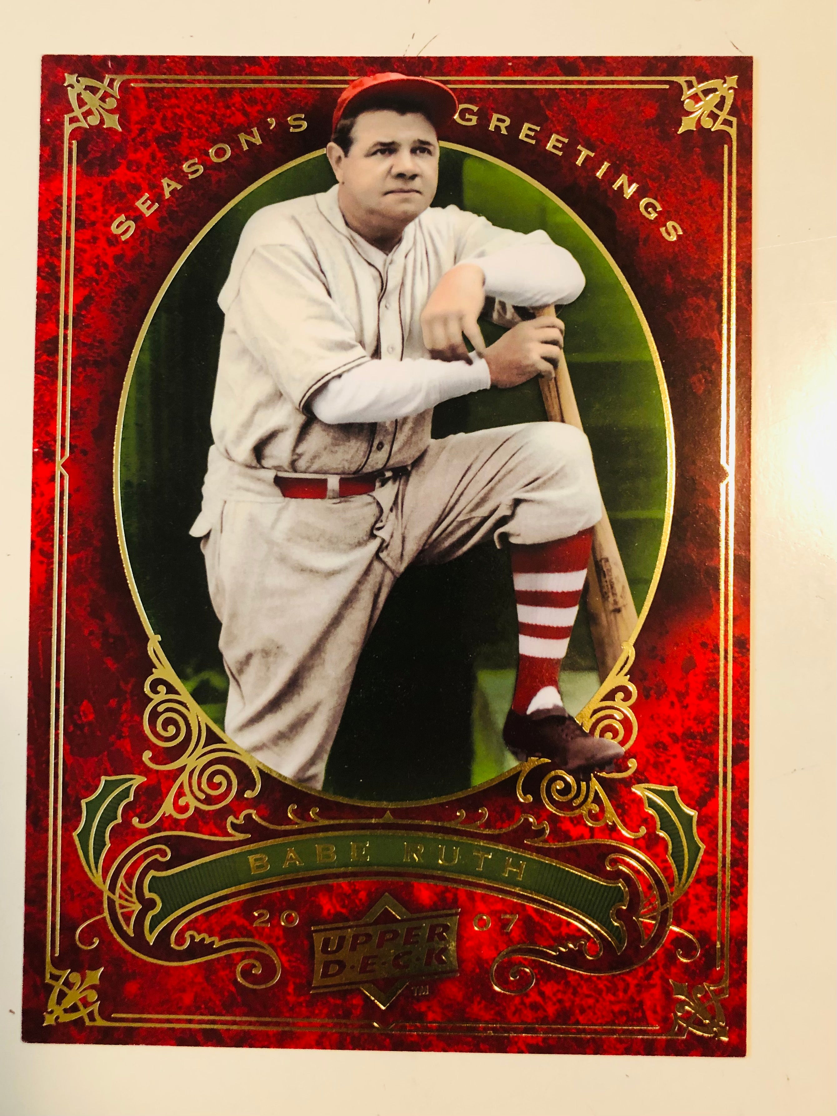 Babe Ruth upper Deck rare large baseball Christmas card 2007