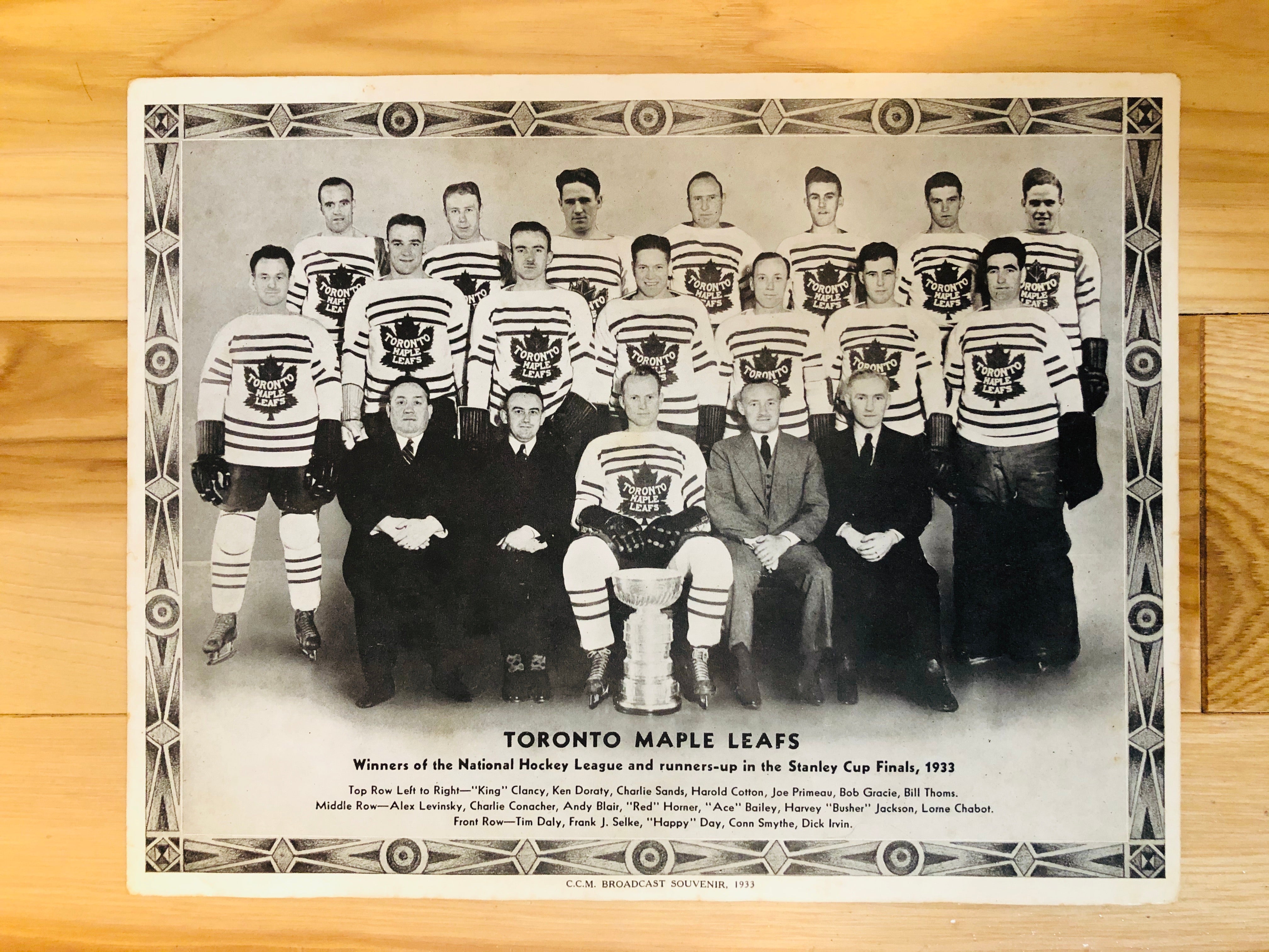 Toronto Maple Leafs hockey team rare CCM original photo 1933