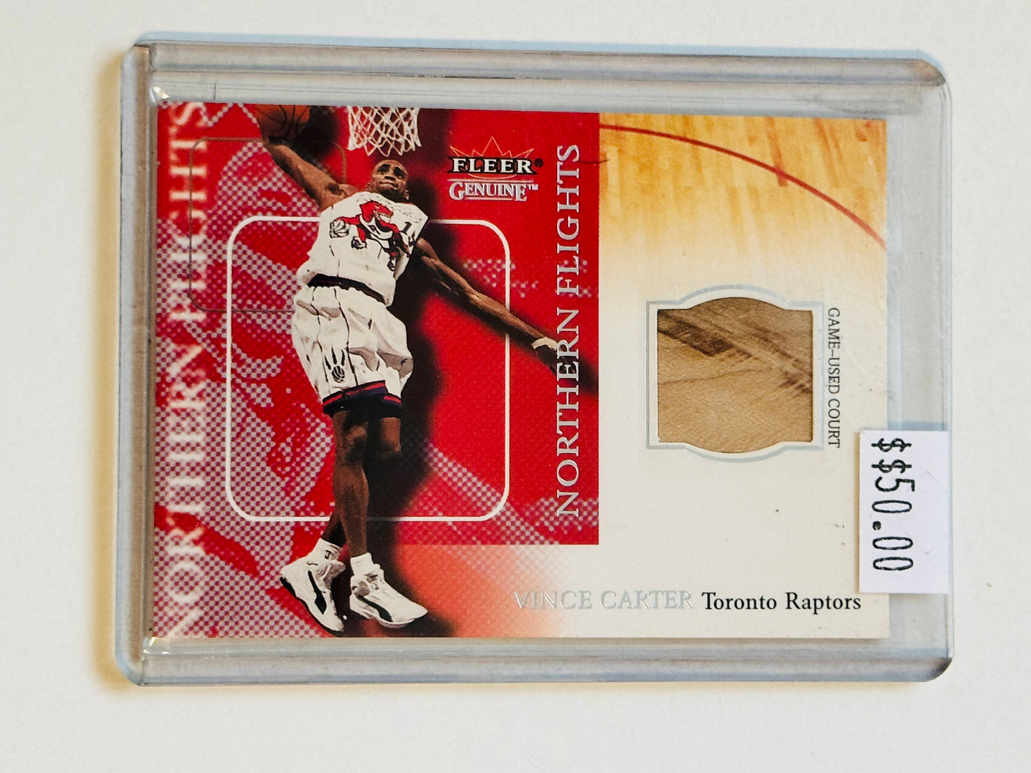 Vince Carter Toronto Raptors floor relic insert card