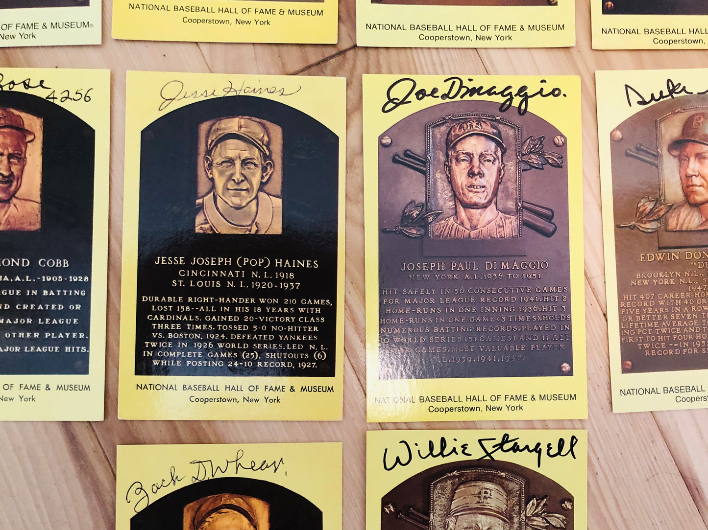 Baseball Hall of Fame 12 signed postcards by legends with COA