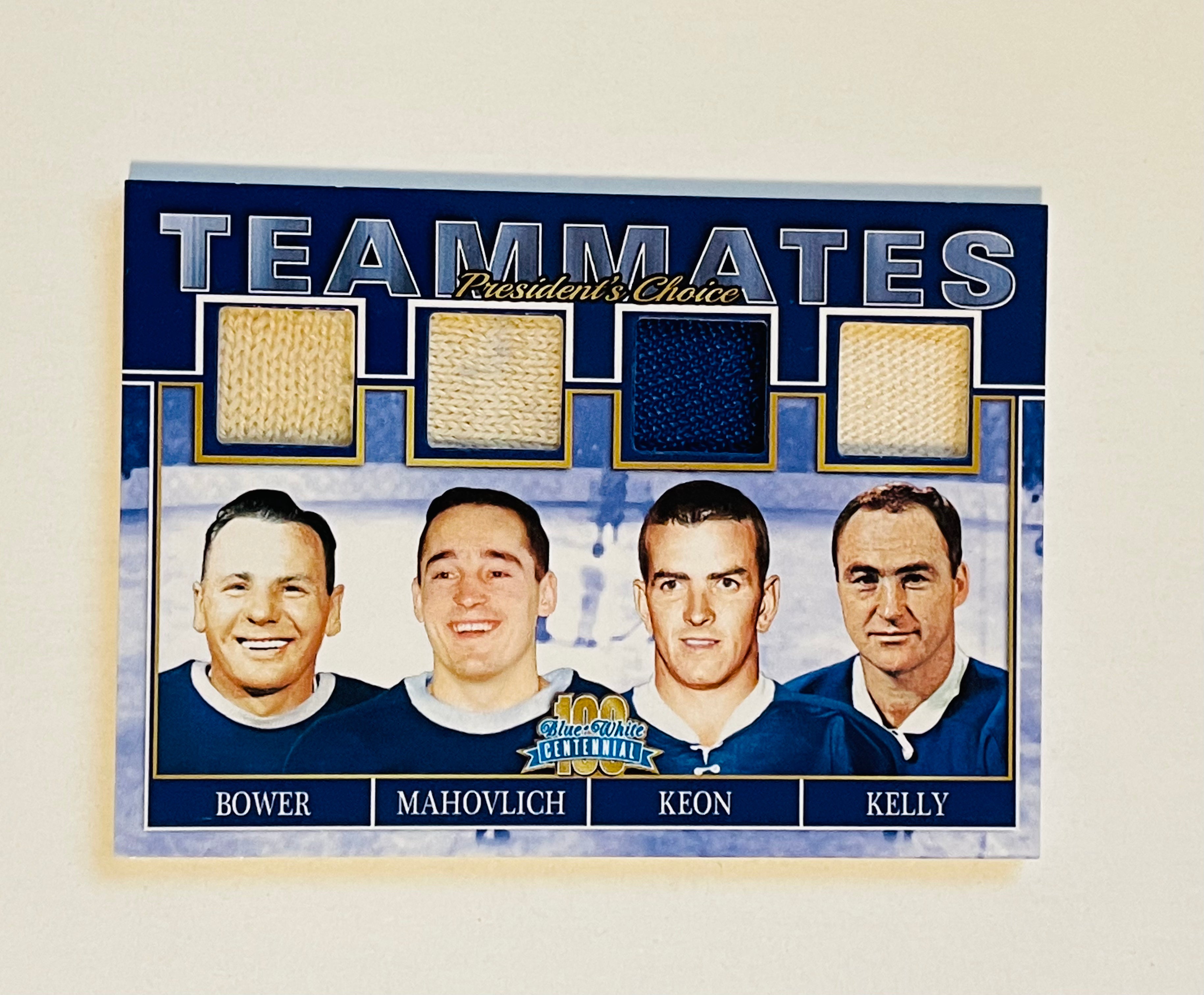Toronto Maple Leafs hockey legends rare quad memorabilia insert hockey card 2016