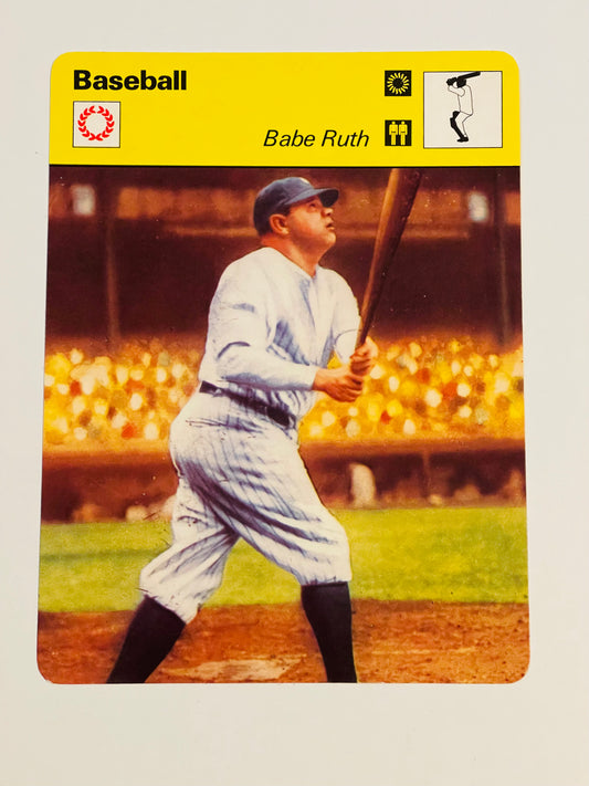 Babe Ruth 5x7 baseball card from Italy 1977