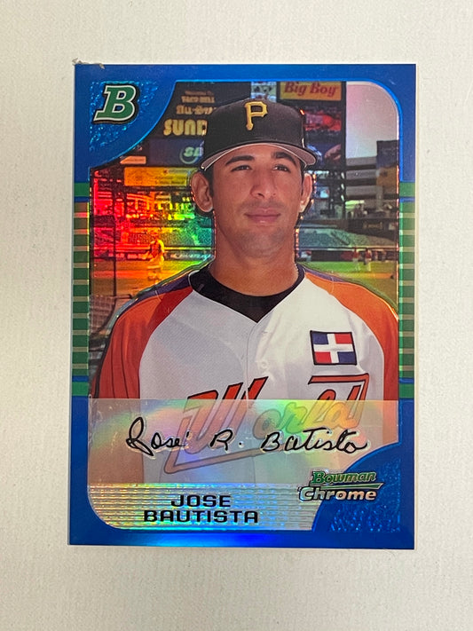 Jose Bautista Bowman Chrome Blue rookie refractor #23/150 baseball card 2005