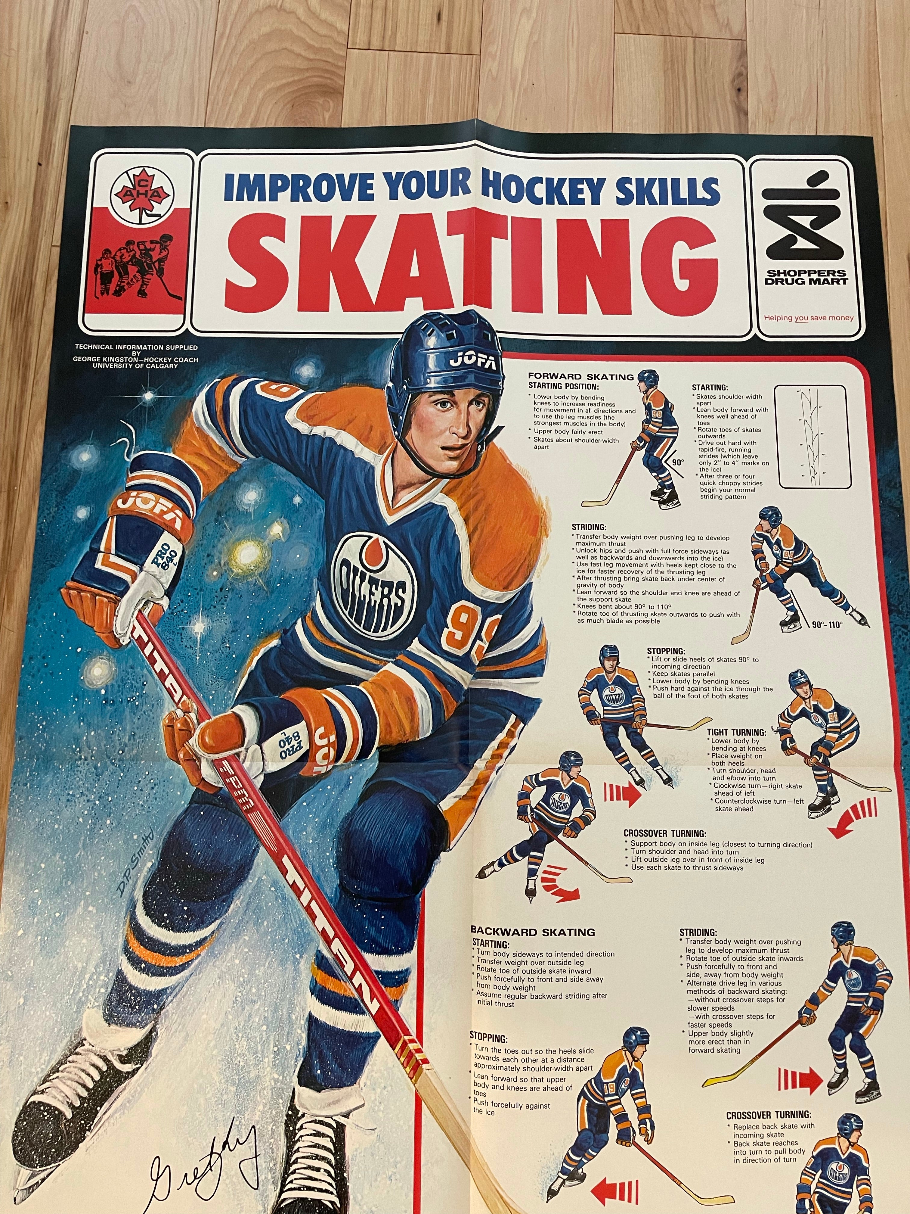 Wayne Gretzky Shoppers Drug Mart Hockey skills large poster 1981