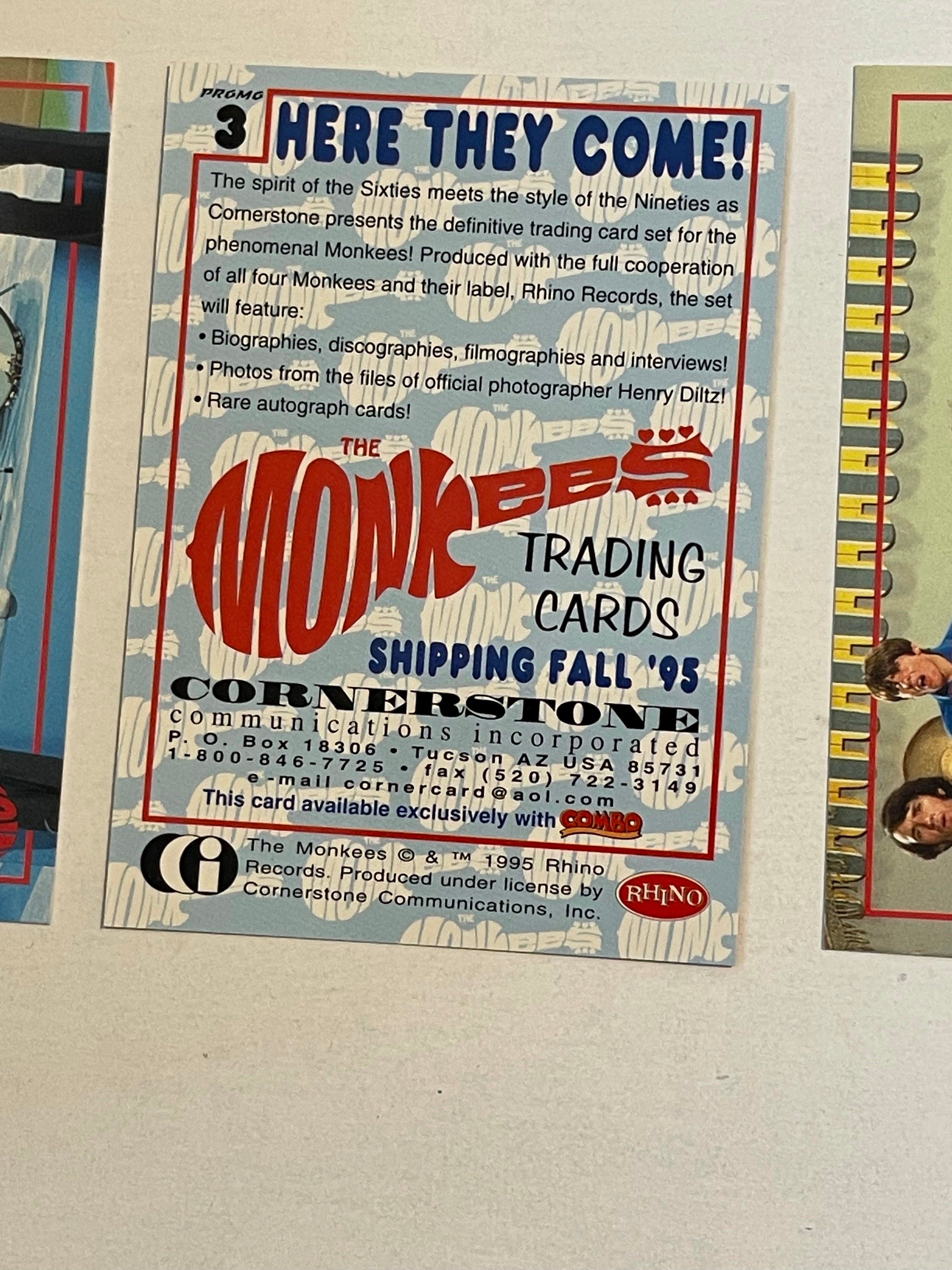 The Monkees TV show 3 limited issued card promos deal 1995